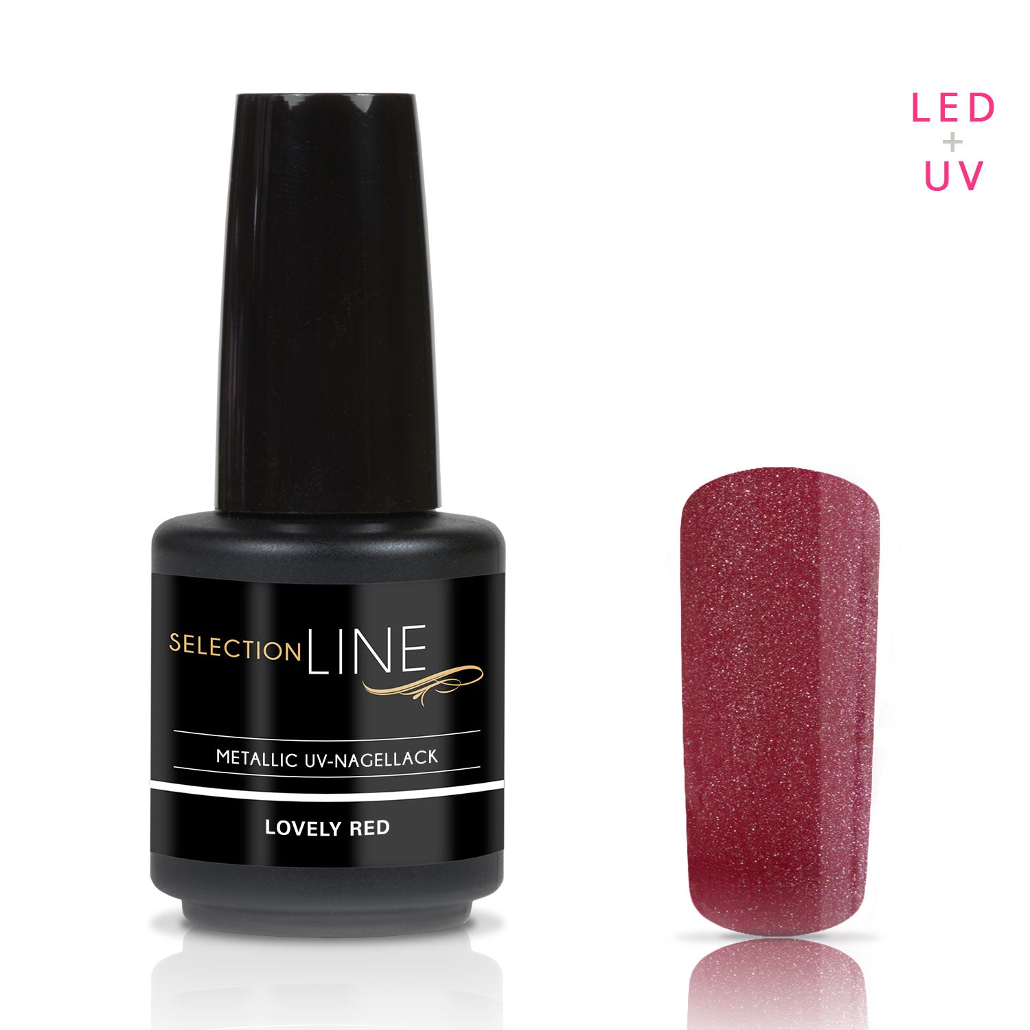 Nails Beauty Factory Selection Line Metallic UV Nagellack Lovely Red 15 ml