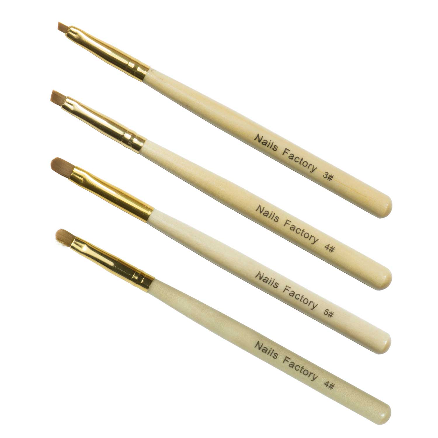 Nails Factory Gel Pinsel Gold 4er Set komplett