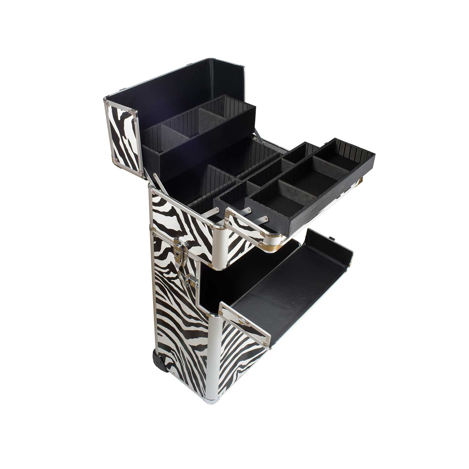 Nails Factory Kosmetiktrolley Zebra Design open