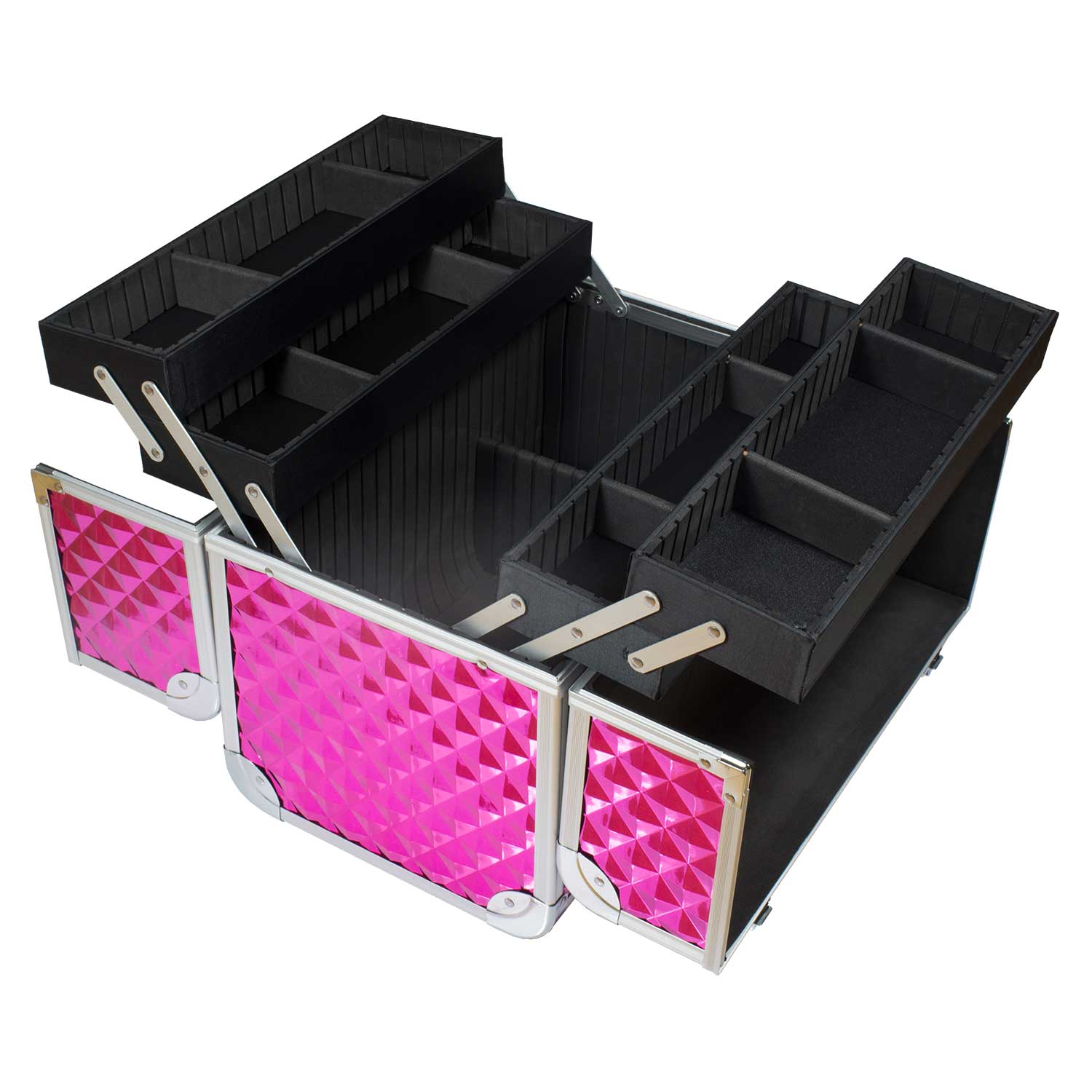 Nails Factory Mobile Nagelstudio Starter Set Weiss Diamonds Set Kosmetikkoffer offen