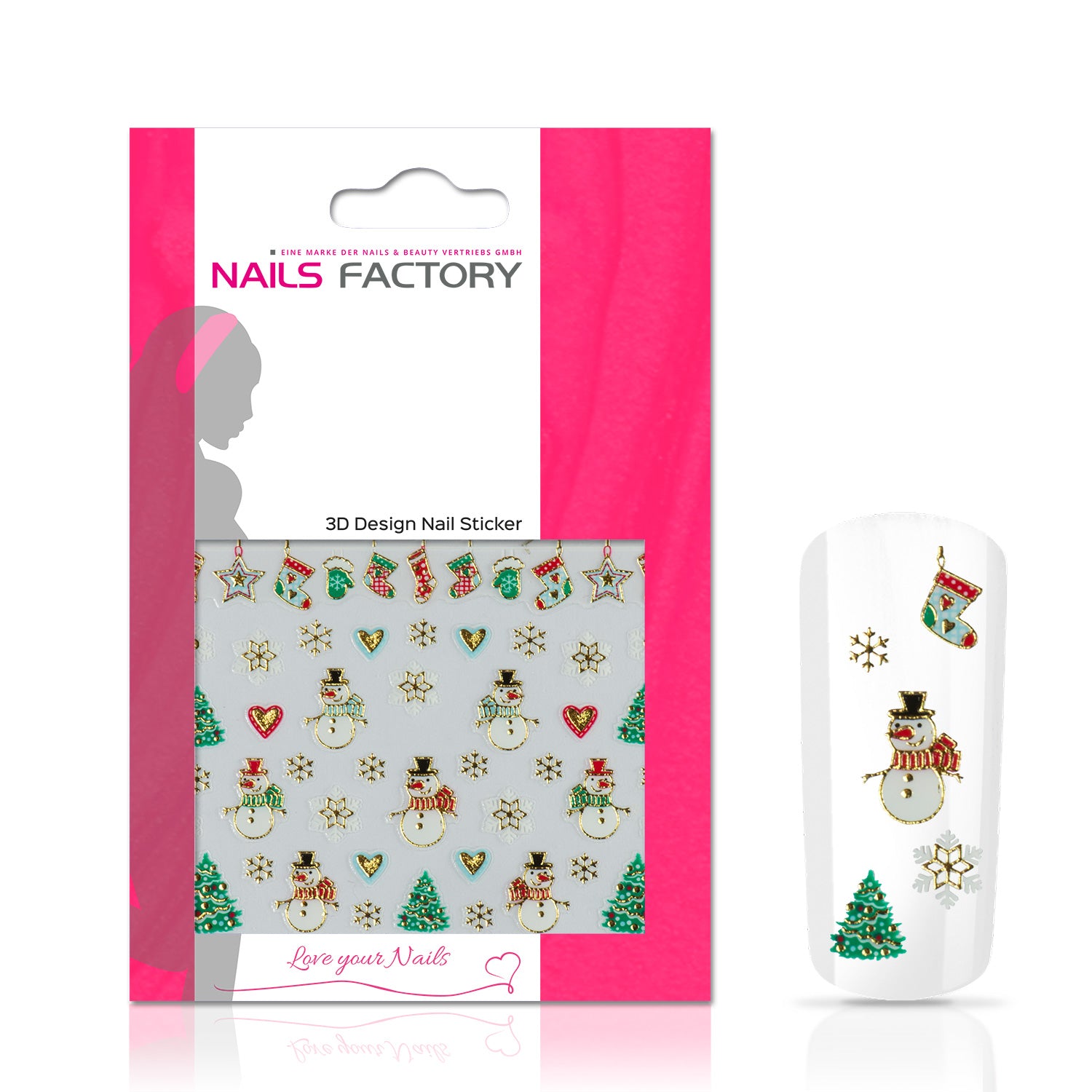Nails Factory Nagelsticker Christmas gold Snowman