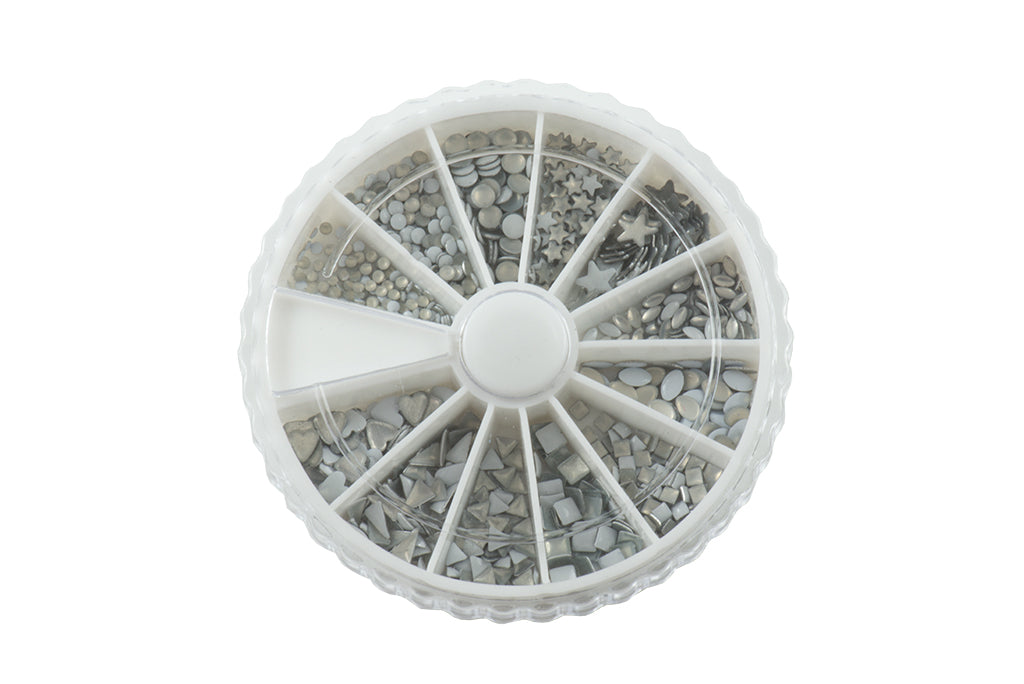 Nails Factory Strassstein Rondell Silber Mix Matt