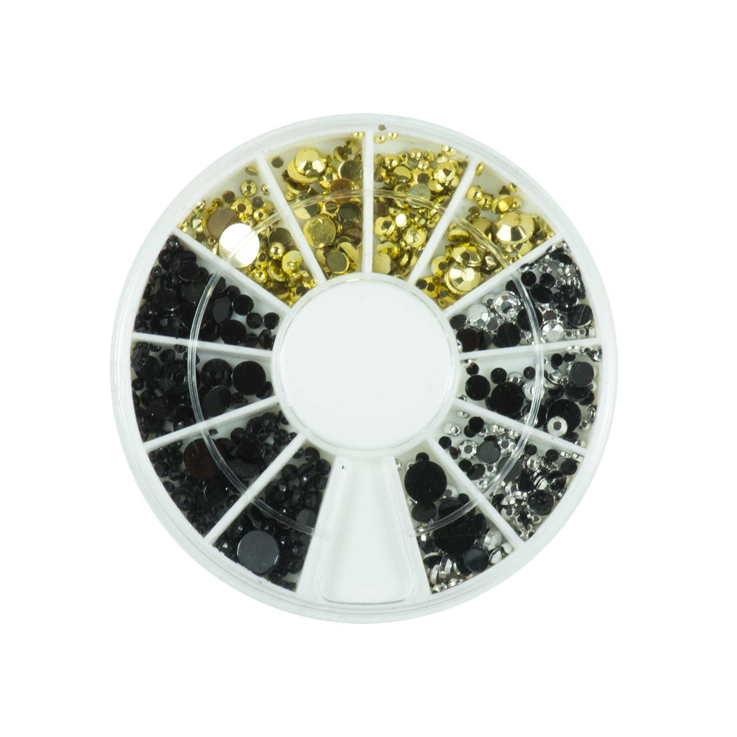 Nails Factory Strassstein Rondell Silber Schwarz Mix 720 St uck