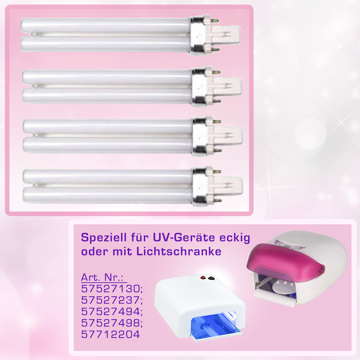 Nails Factory UV Ersatzr ohren 9W 4er Set Eckig