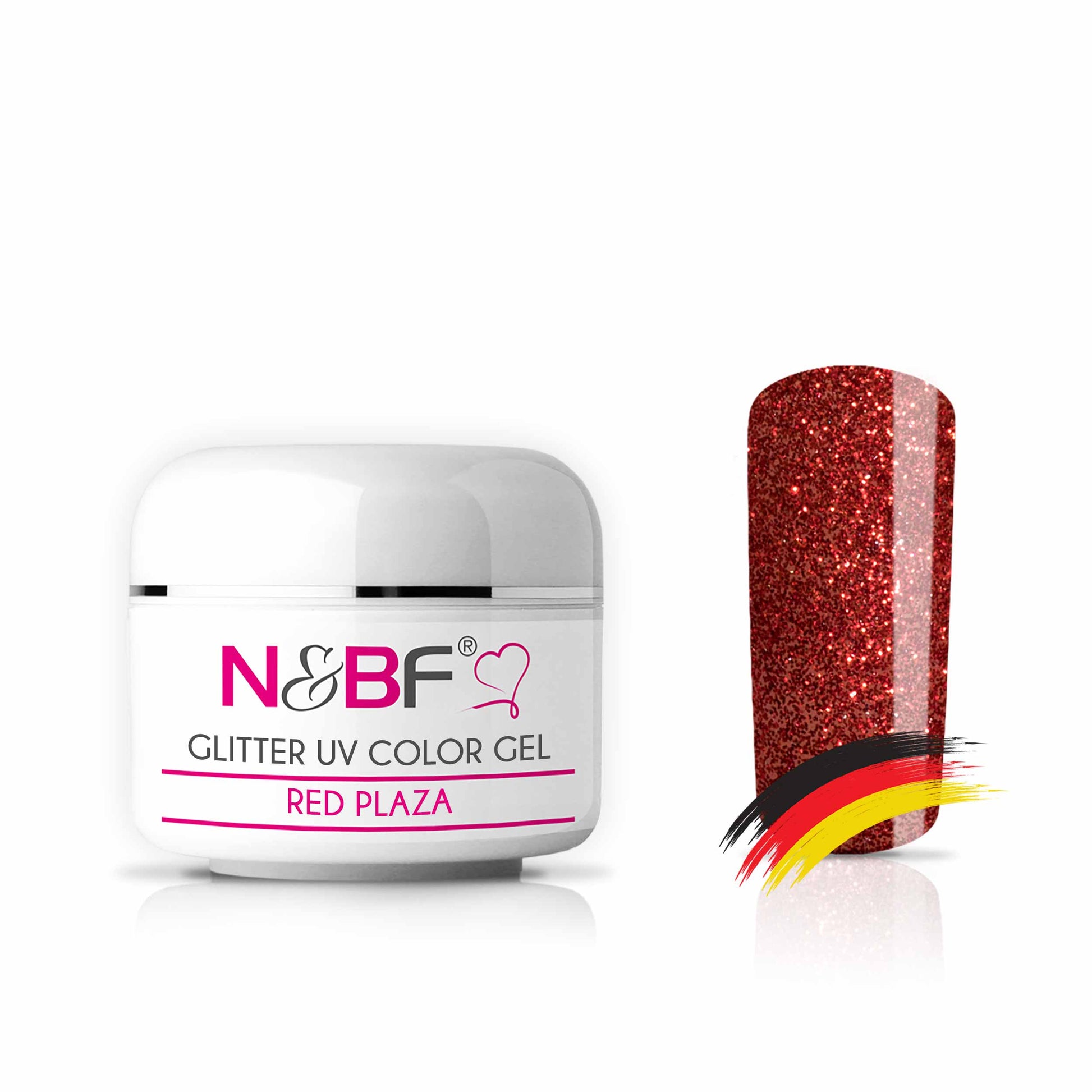 Nails and Beauty Factory 120756855 GLITTER UV COLOR GEL RED PLAZA