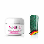 Nails and Beauty Factory 123448916 GLITTER UV COLOR GEL GREEN VALLEY