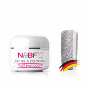 Nails and Beauty Factory 124133181 GLITTER UV COLOR GEL SILVER MULTICOLOR