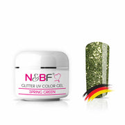 Nails and Beauty Factory 124133205 GLITTER UV COLOR GEL SPRING GREEN