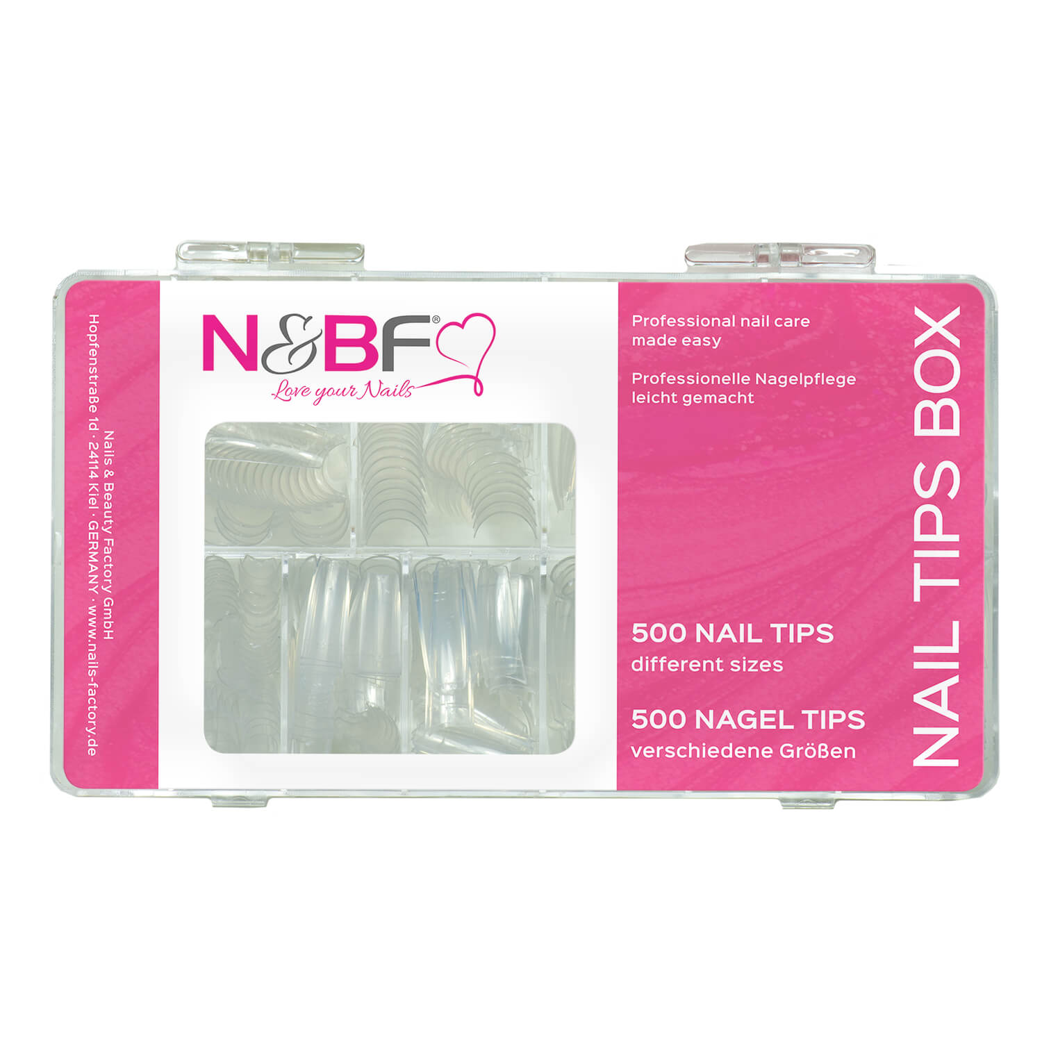Nails and Beauty Factory Classic Nail Tips clear Box 500 pieces F