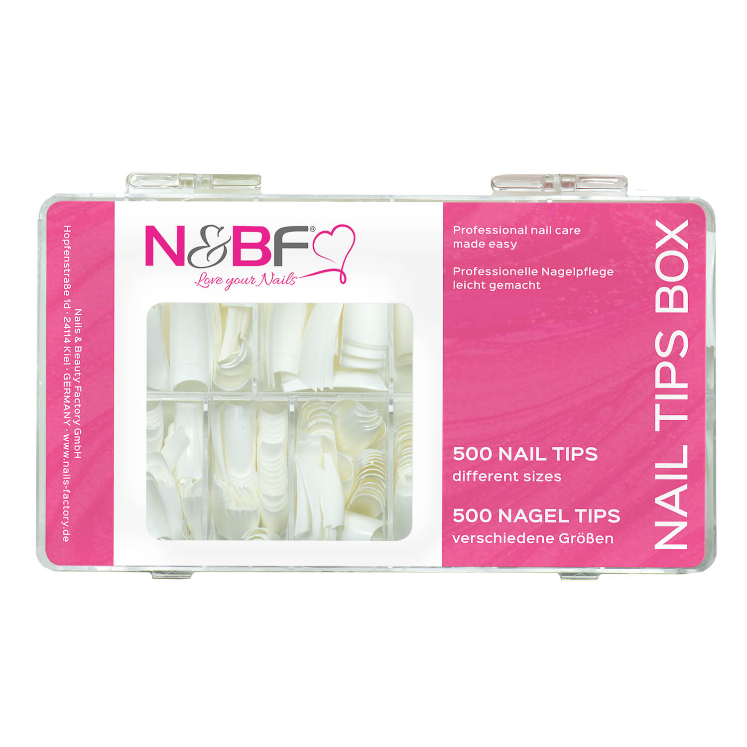 Nails and Beauty Factory Classic Nail Tips white Box 500 pieces Cla