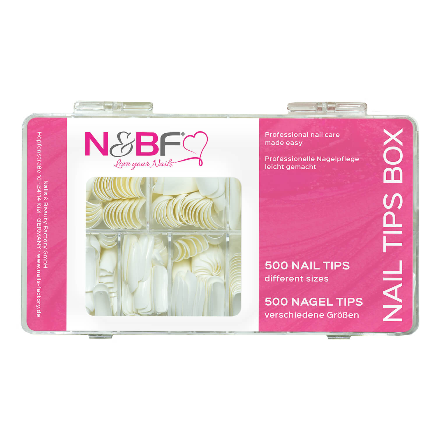 Nails and Beauty Factory Classic Nail Tips white Box 500 pieces F