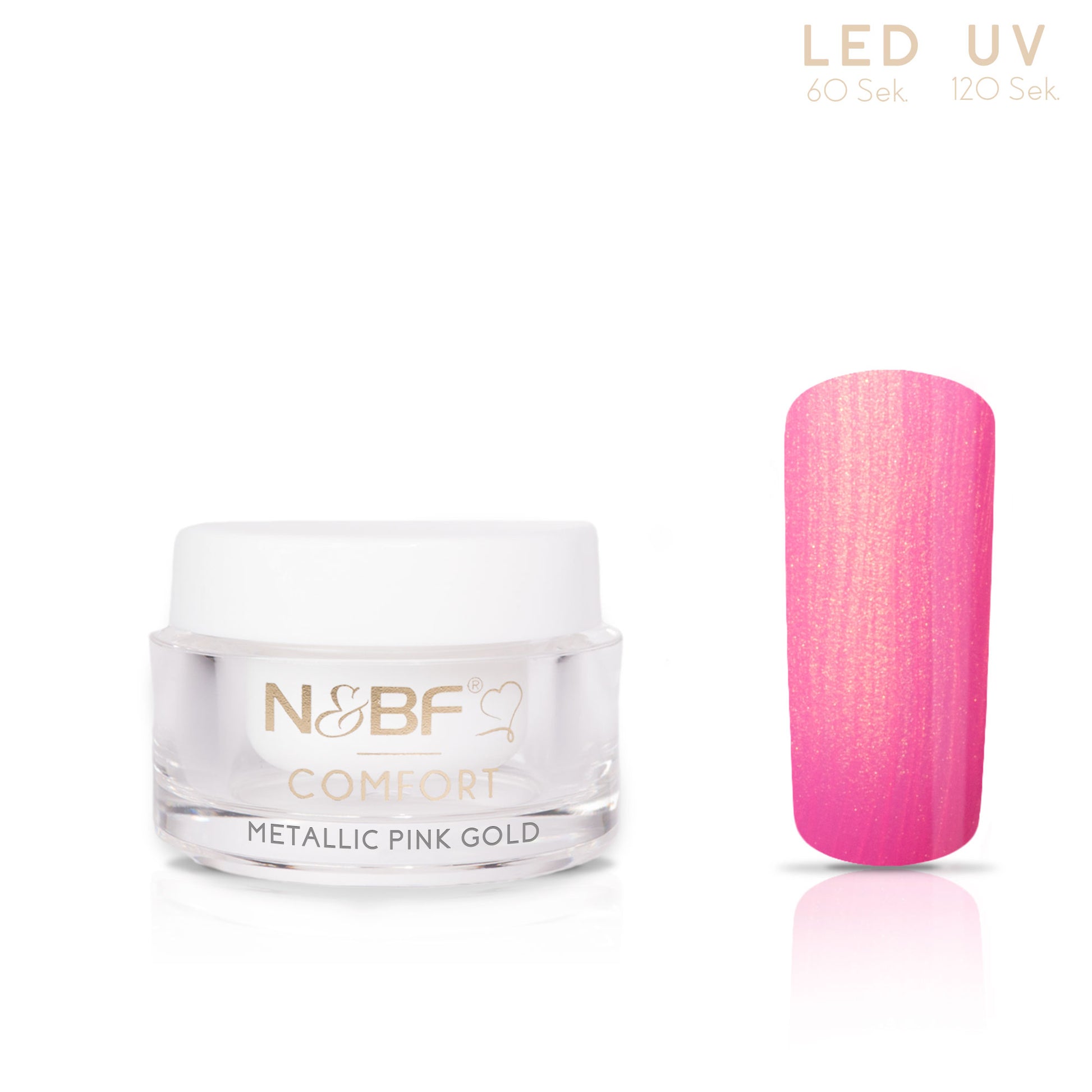 Nails and Beauty Factory Comfort Farbgel Color Gel Metallic Pink Gold 5 ml