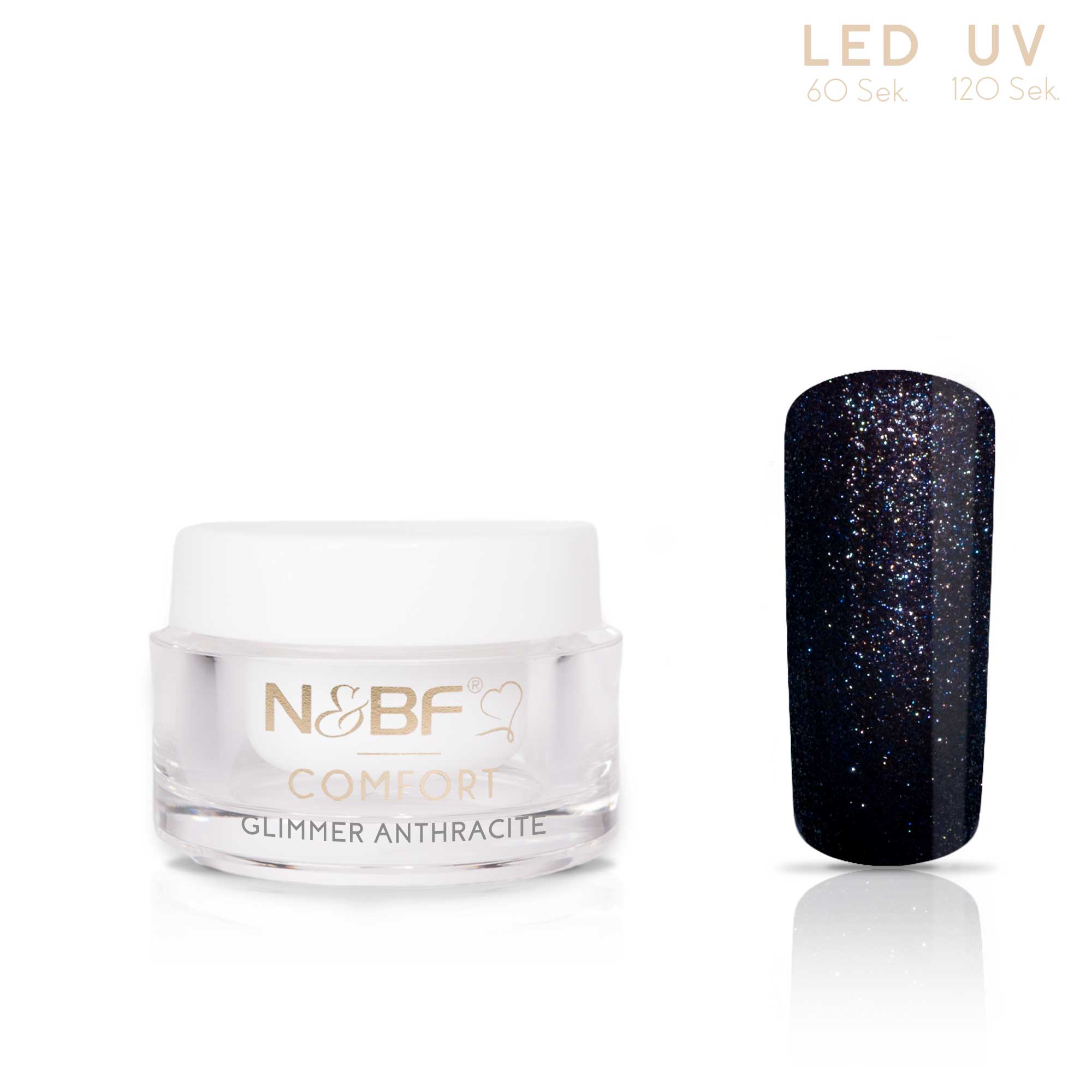 Nails and Beauty Factory Comfort Farbgel Glimmer Anthracite 5 ml