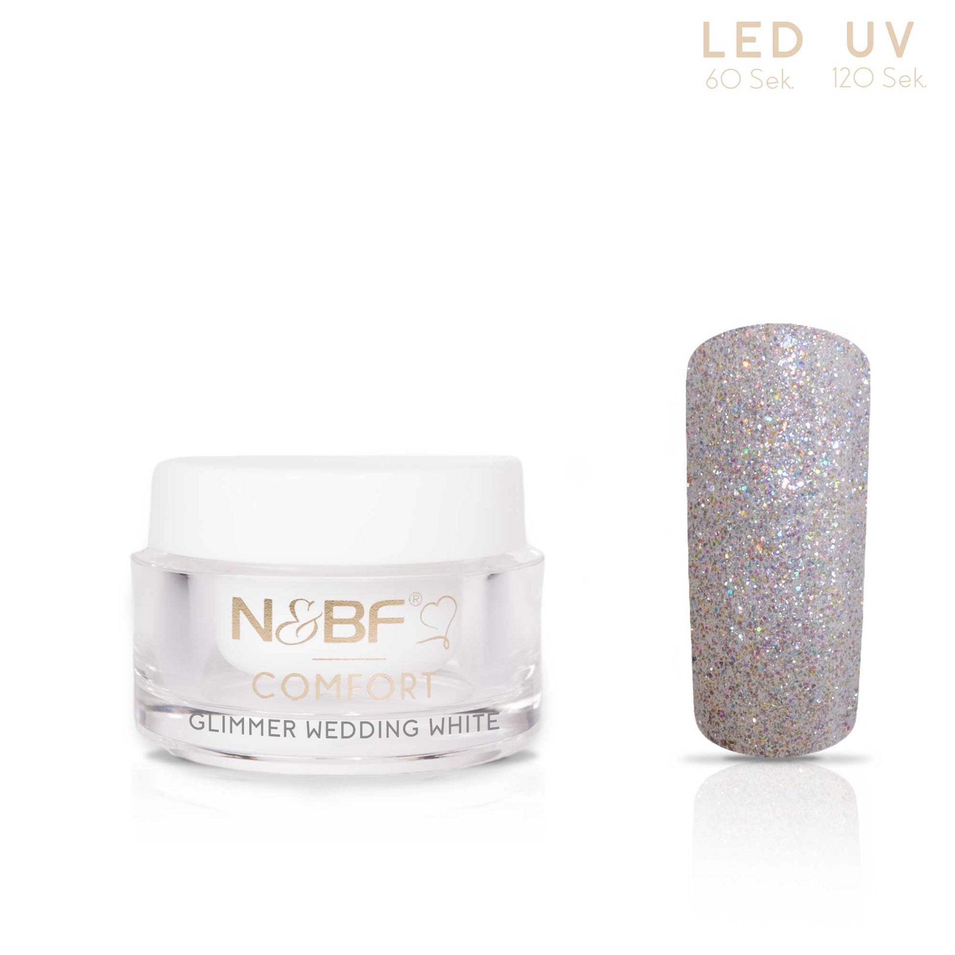 Nails and Beauty Factory Comfort Farbgel Glimmer Wedding White 5 ml
