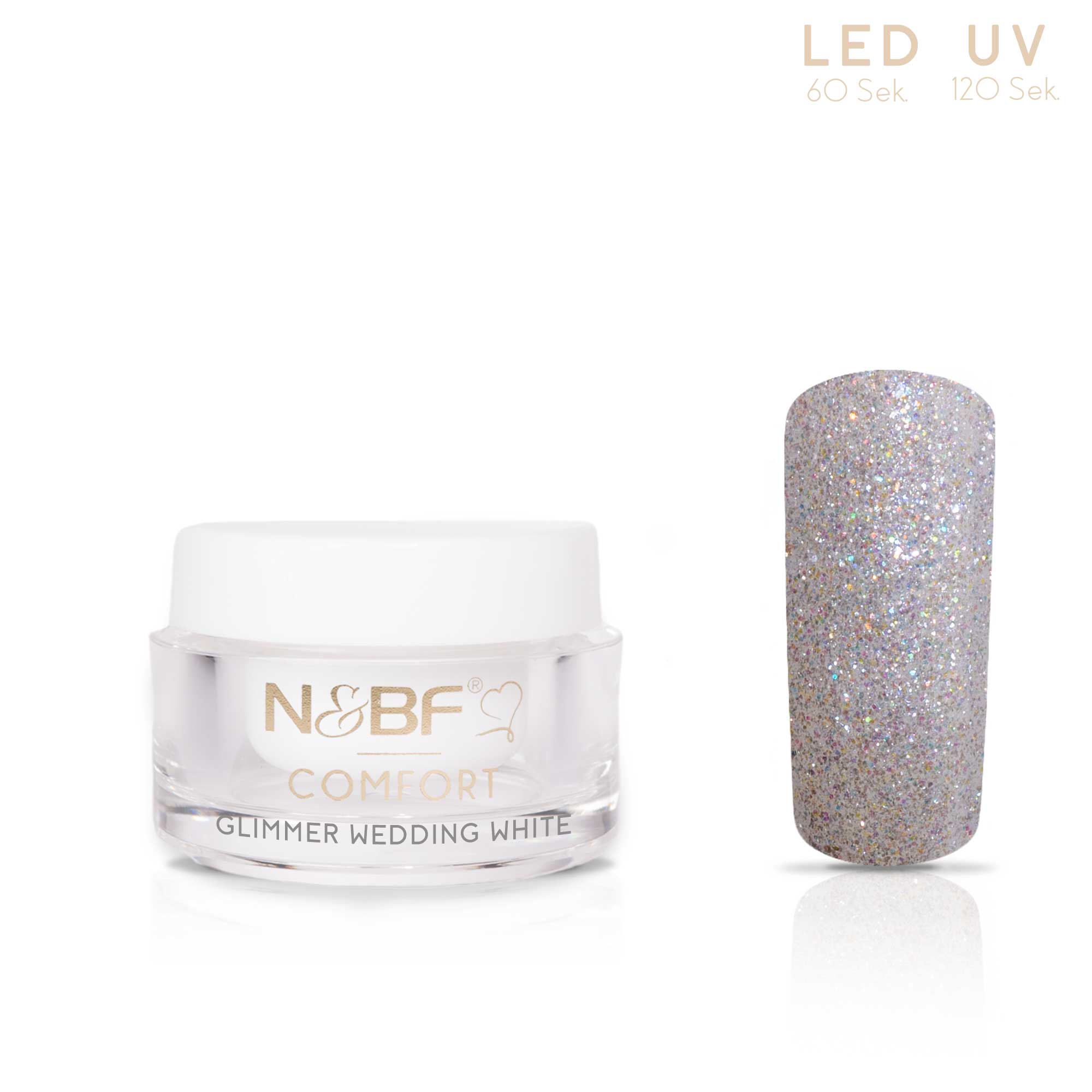 Nails and Beauty Factory Comfort Farbgel Glimmer Wedding White 5 ml