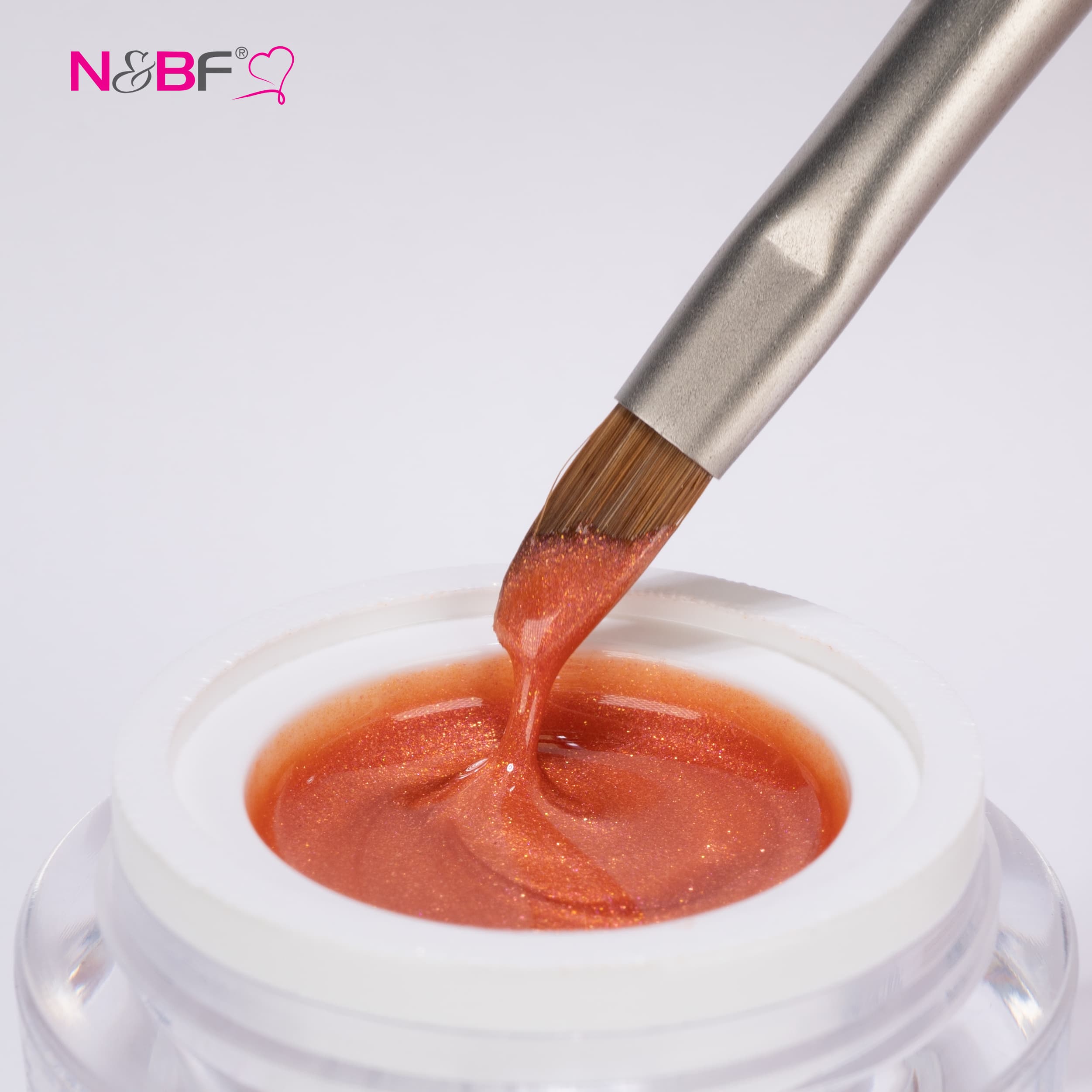 Nails and Beauty Factory Comfort Farbgel Glimmer lawa Pinsel mit Tiegel