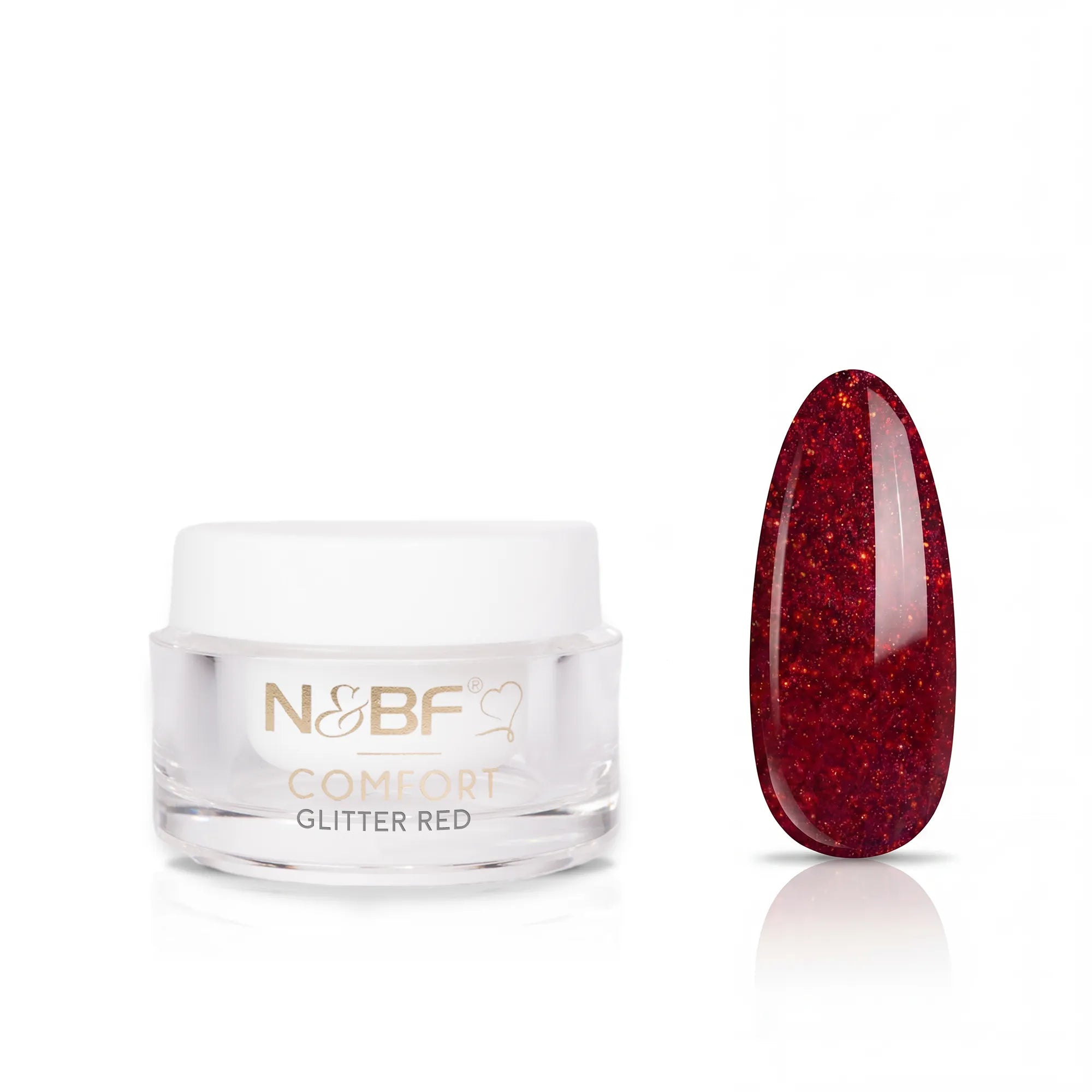 N&BF Comfort Glitter Farbgel Red 5ml