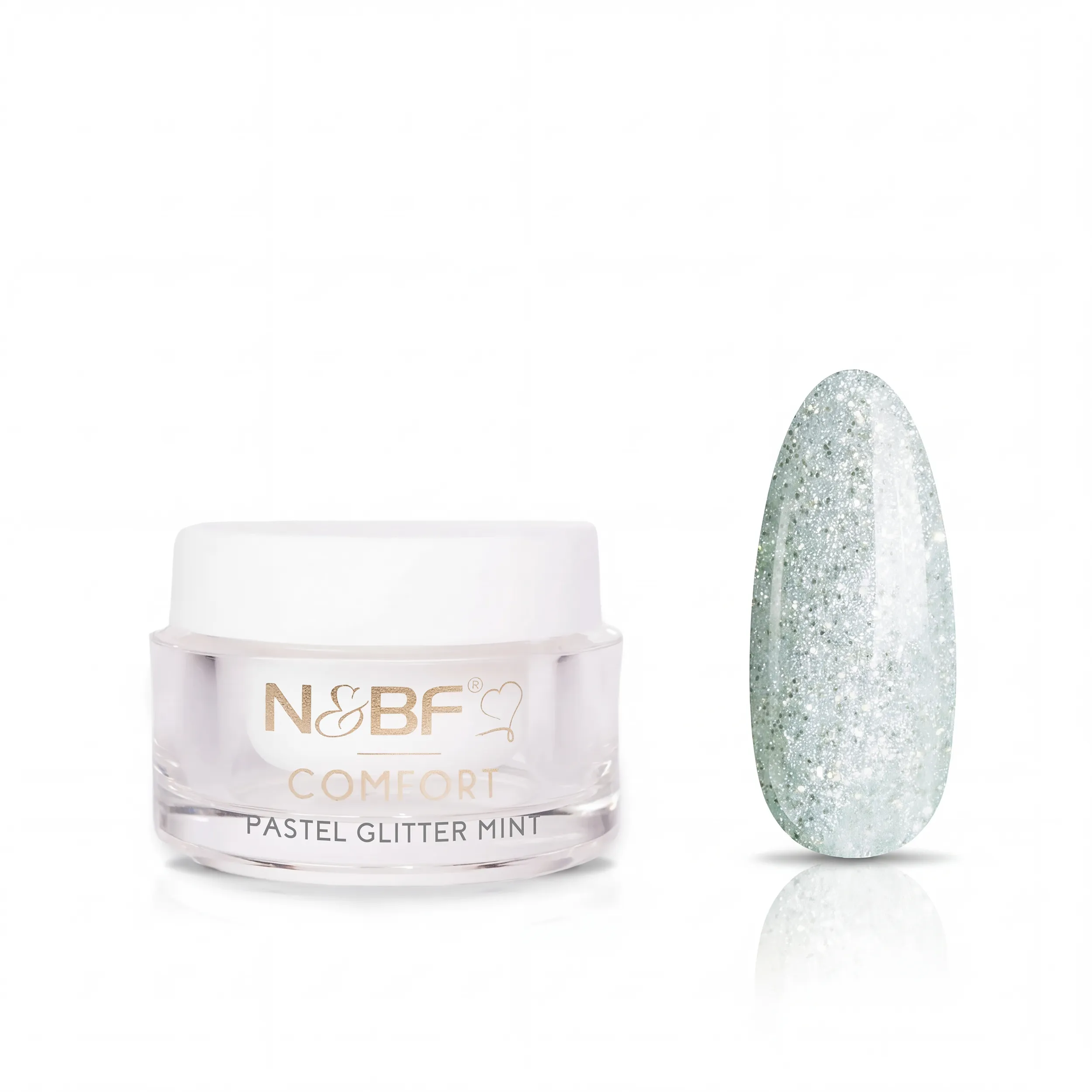 N&BF Comfort Farbgel Pastel Glitter Mint 5ml
