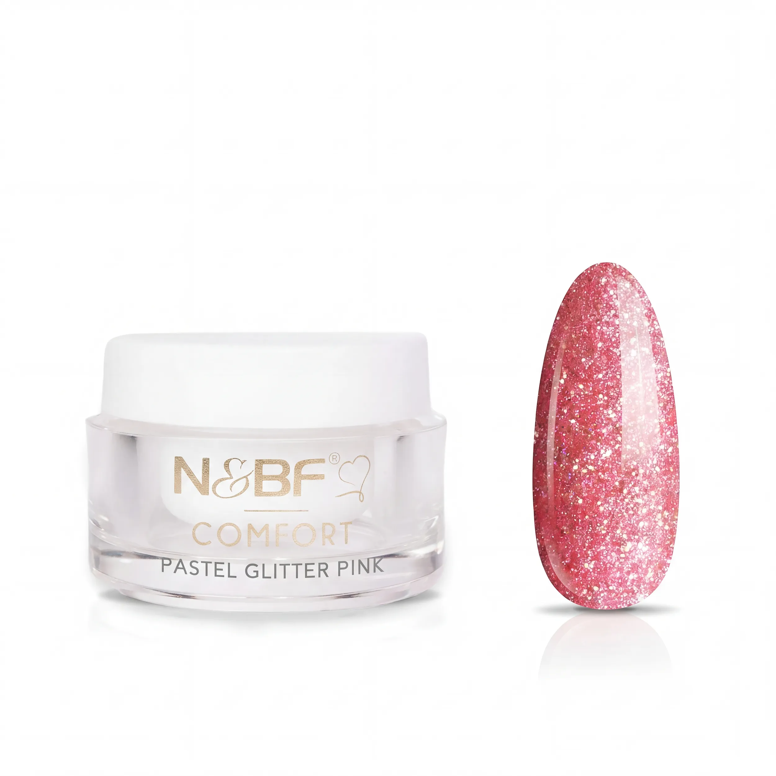 N&BF Comfort Farbgel Pastel Glitter Pink 5ml