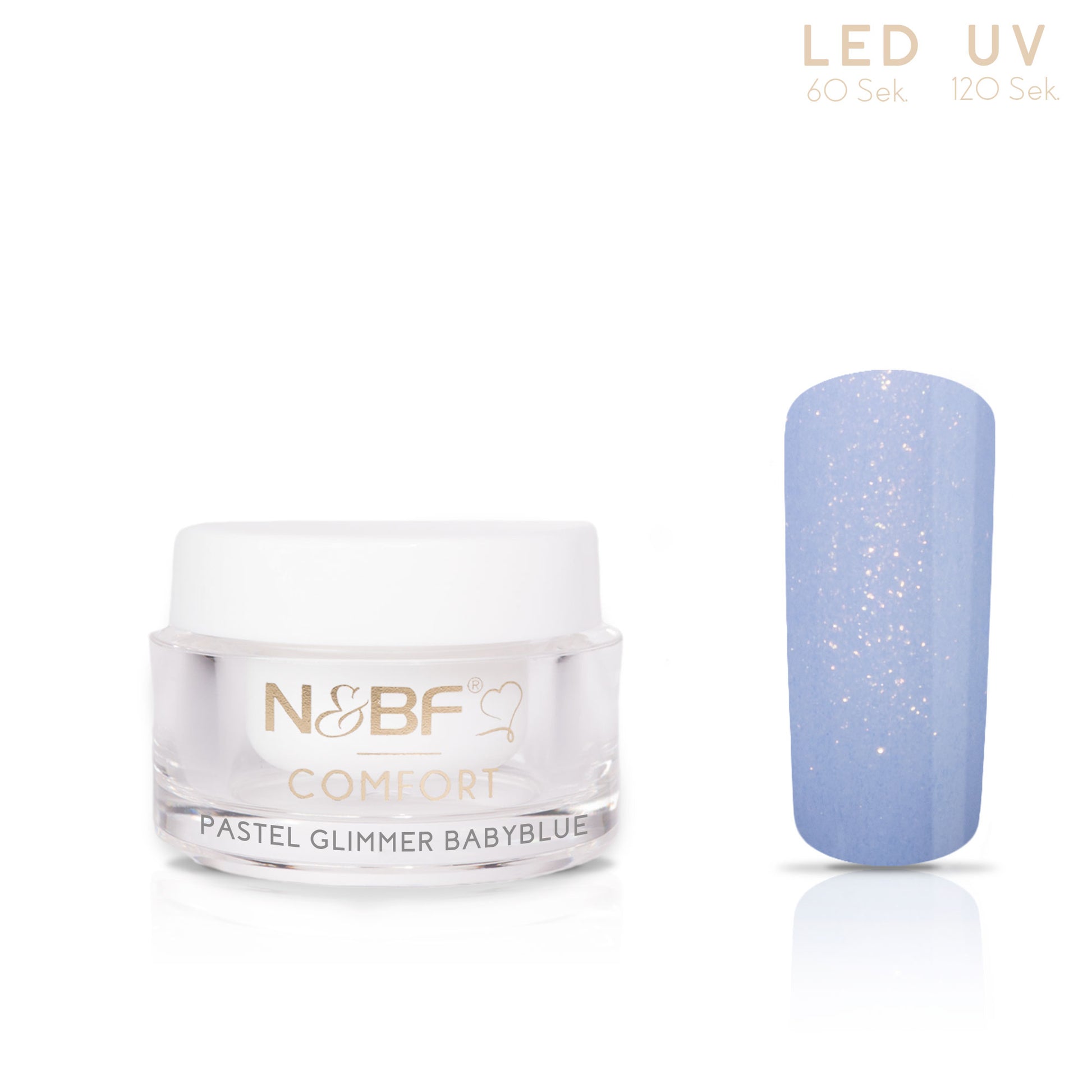 Nails and Beauty Factory Comfort Farbgel Pastell Glimmer Babyblue 5ml