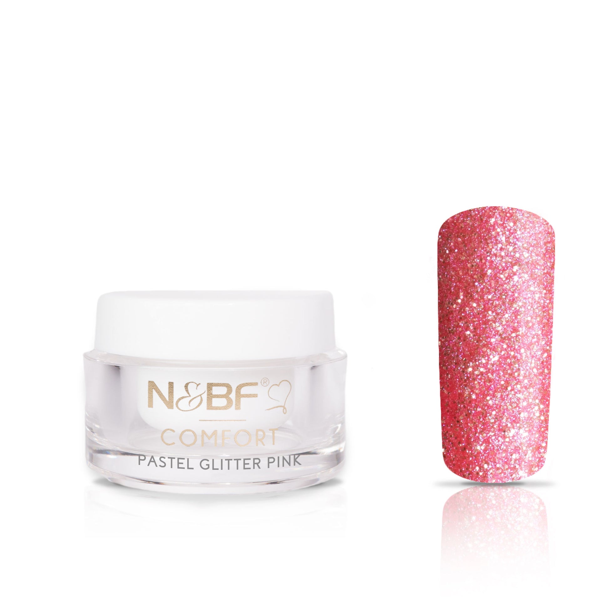 Nails and Beauty Factory Comfort Farbgel Pastell Glitter Pink 1