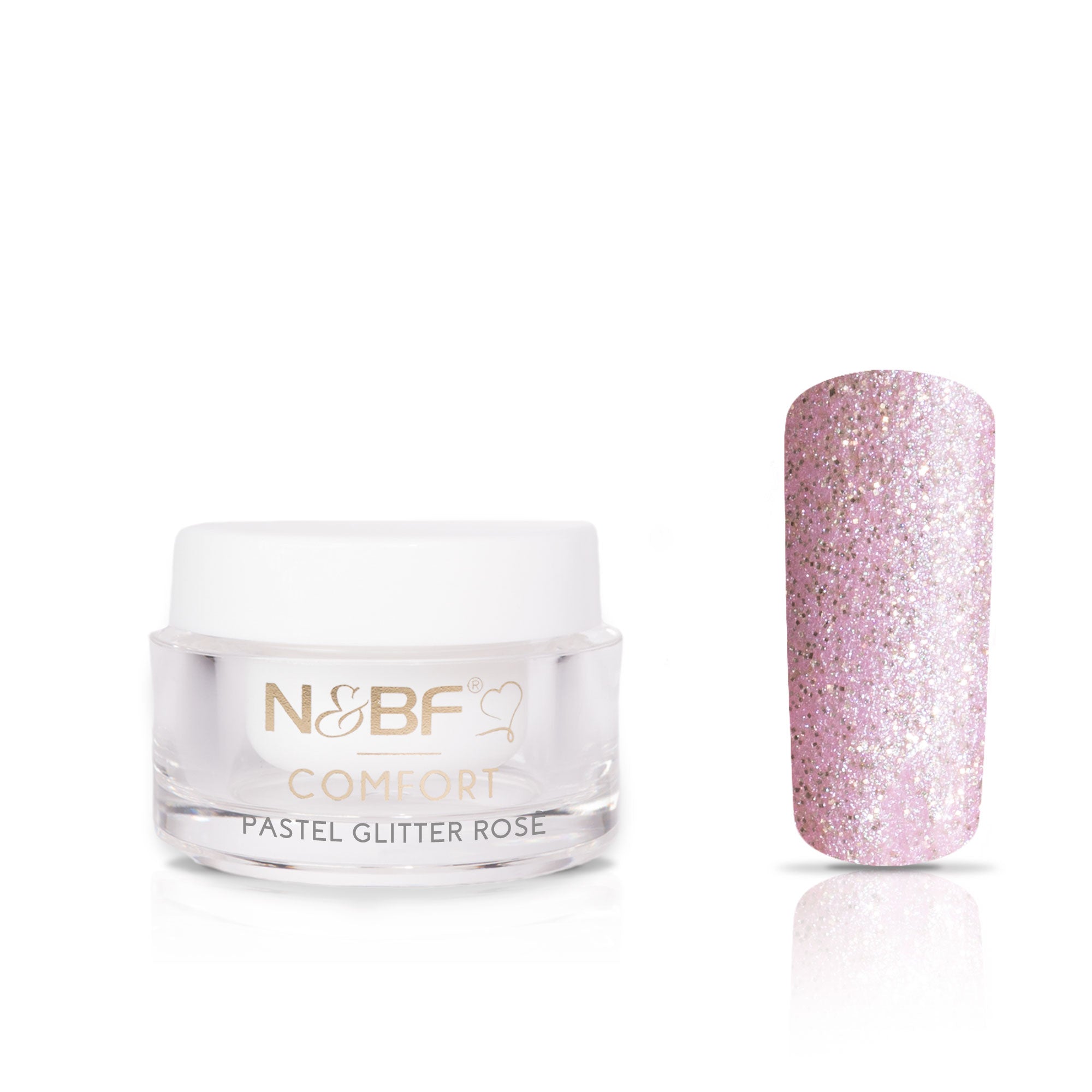 Nails and Beauty Factory Comfort Farbgel Pastell Glitter Rose 1