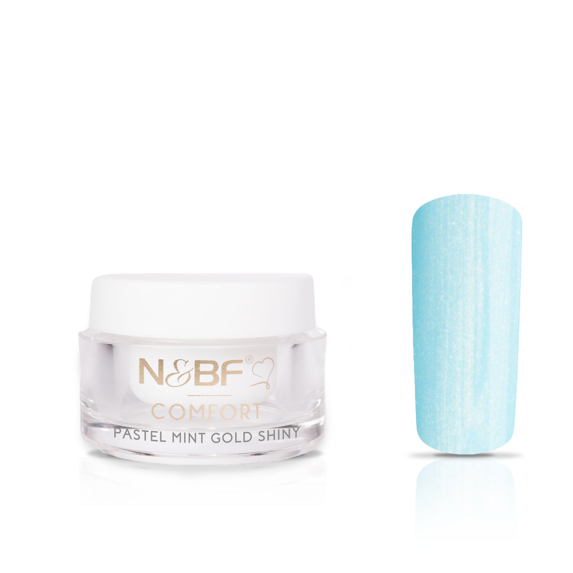 Nails and Beauty Factory Comfort Farbgel Pastell Mint Gold Shiny 1