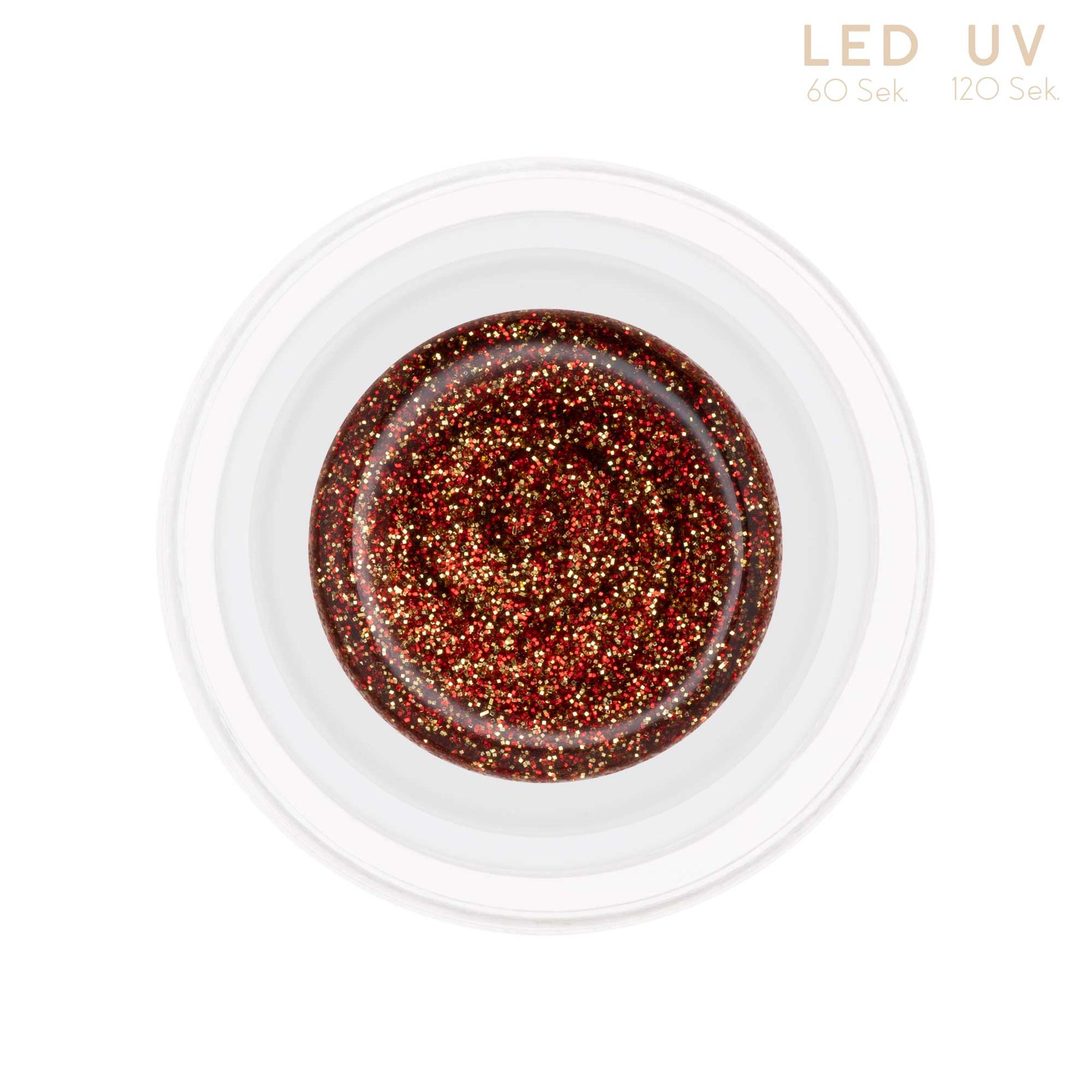 Nails and Beauty Factory Comfort Glitter Farbgel Red Gold 5ml Tiegel