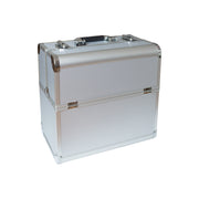 Nails and Beauty Factory Cosmetic Beauty Case Silver Round Design Closed