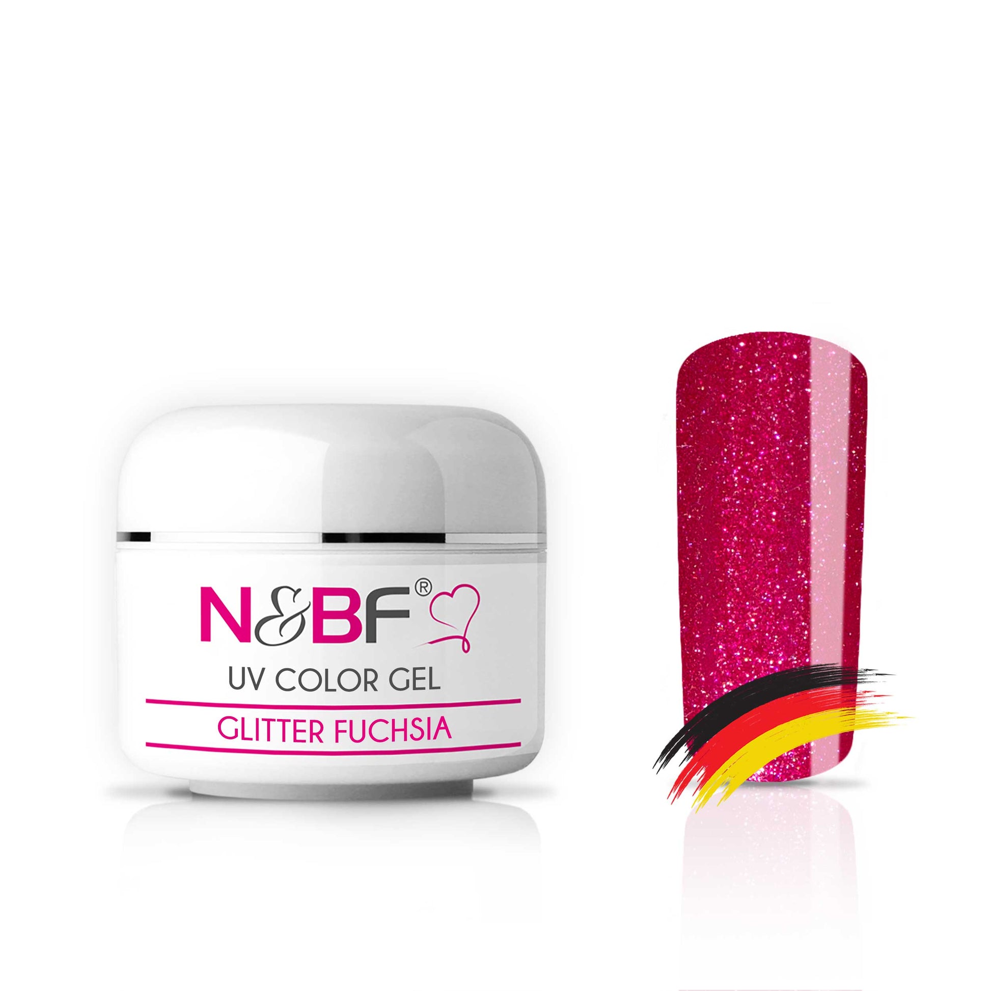 Nails and Beauty Factory Farbgel Glitter Fuchsia 5 ml 23 01