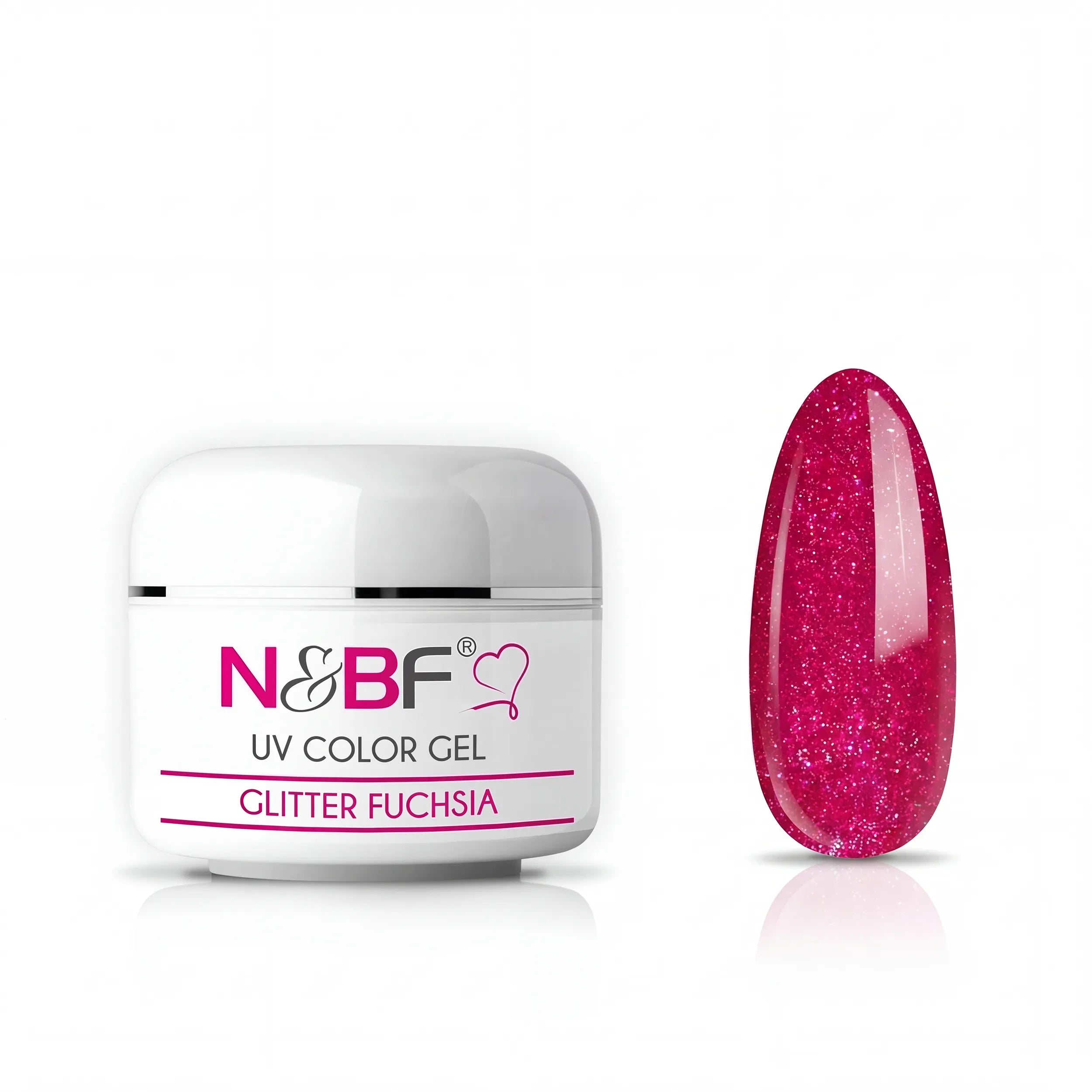N&BF Glitter Farbgel Fuchsia 5ml