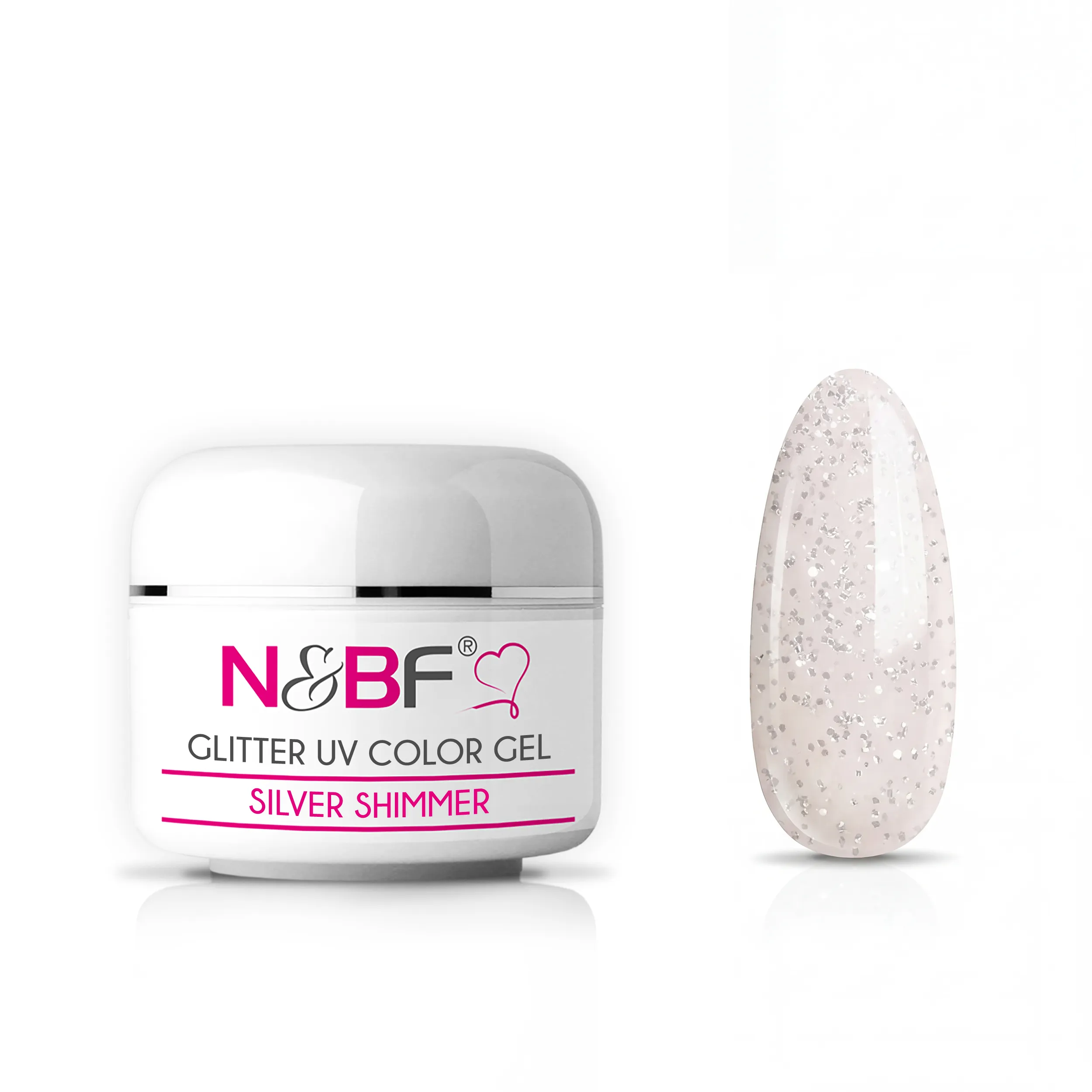 Glitter Farbgel Silver Shimmer 5ml