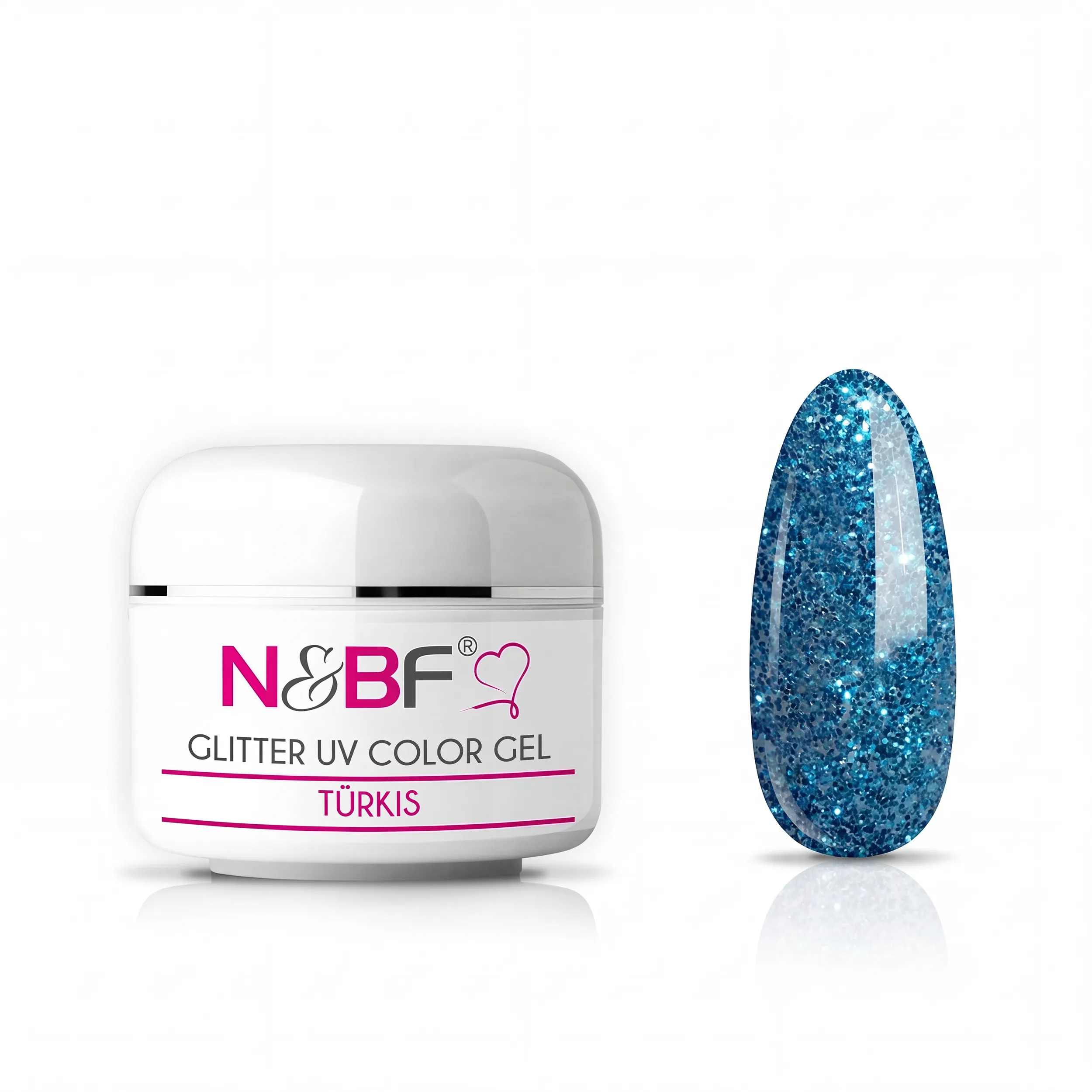 Glitter Farbgel Türkis 5ml