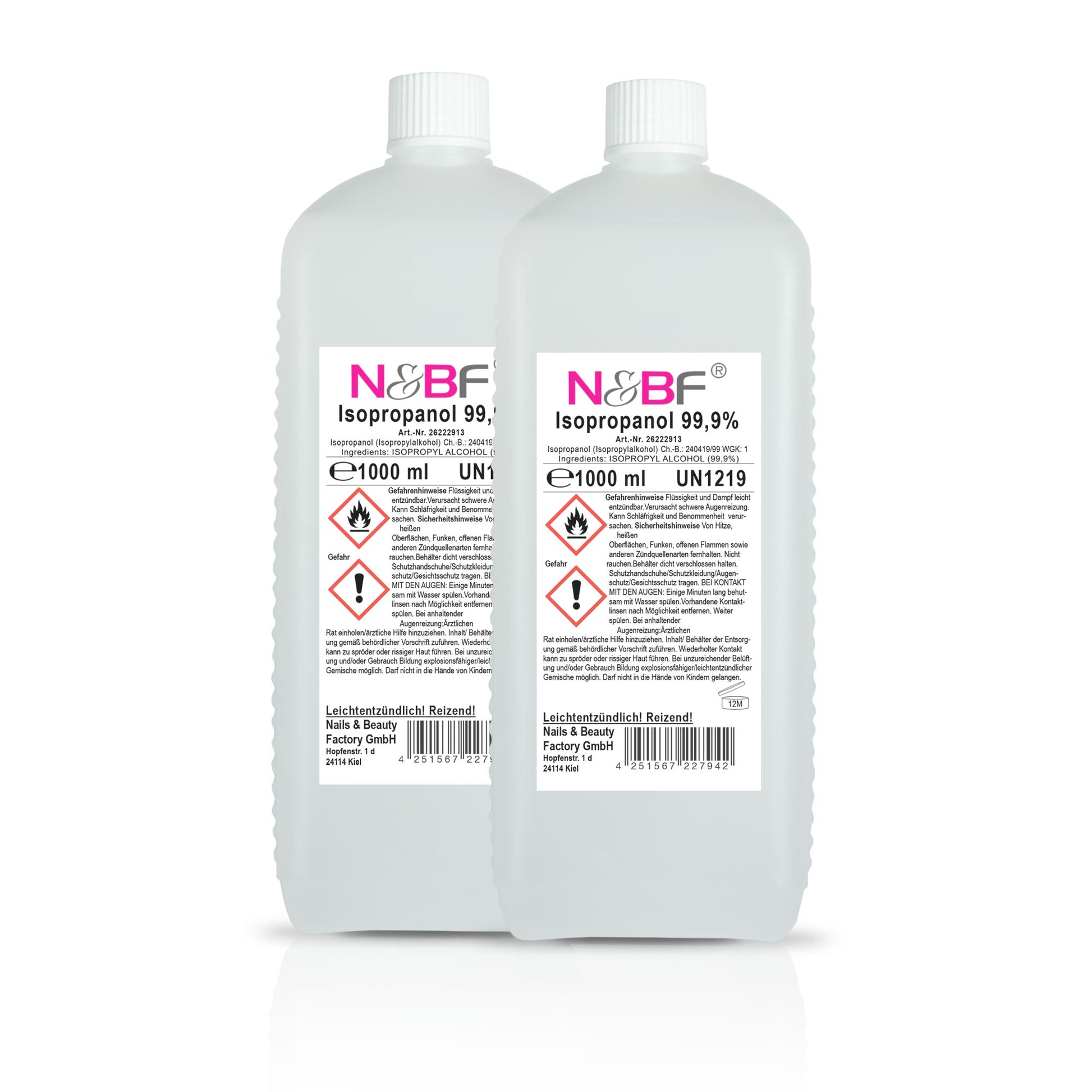 Nails and Beauty Factory Isopropanol 99 Prozent Nagel Cleaner 2er Set 2000ml