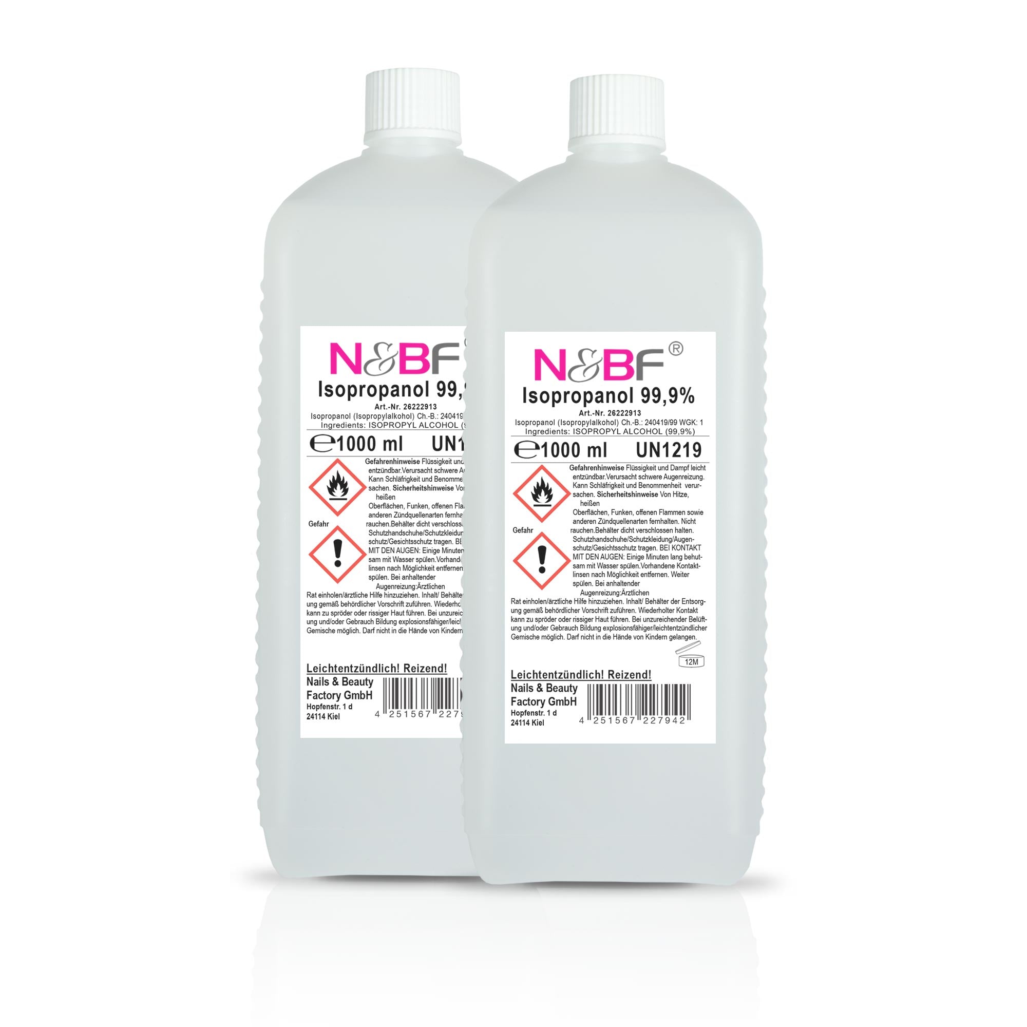 Nails and Beauty Factory Isopropanol 99 Prozent Nagel Cleaner 2er Set 2000ml