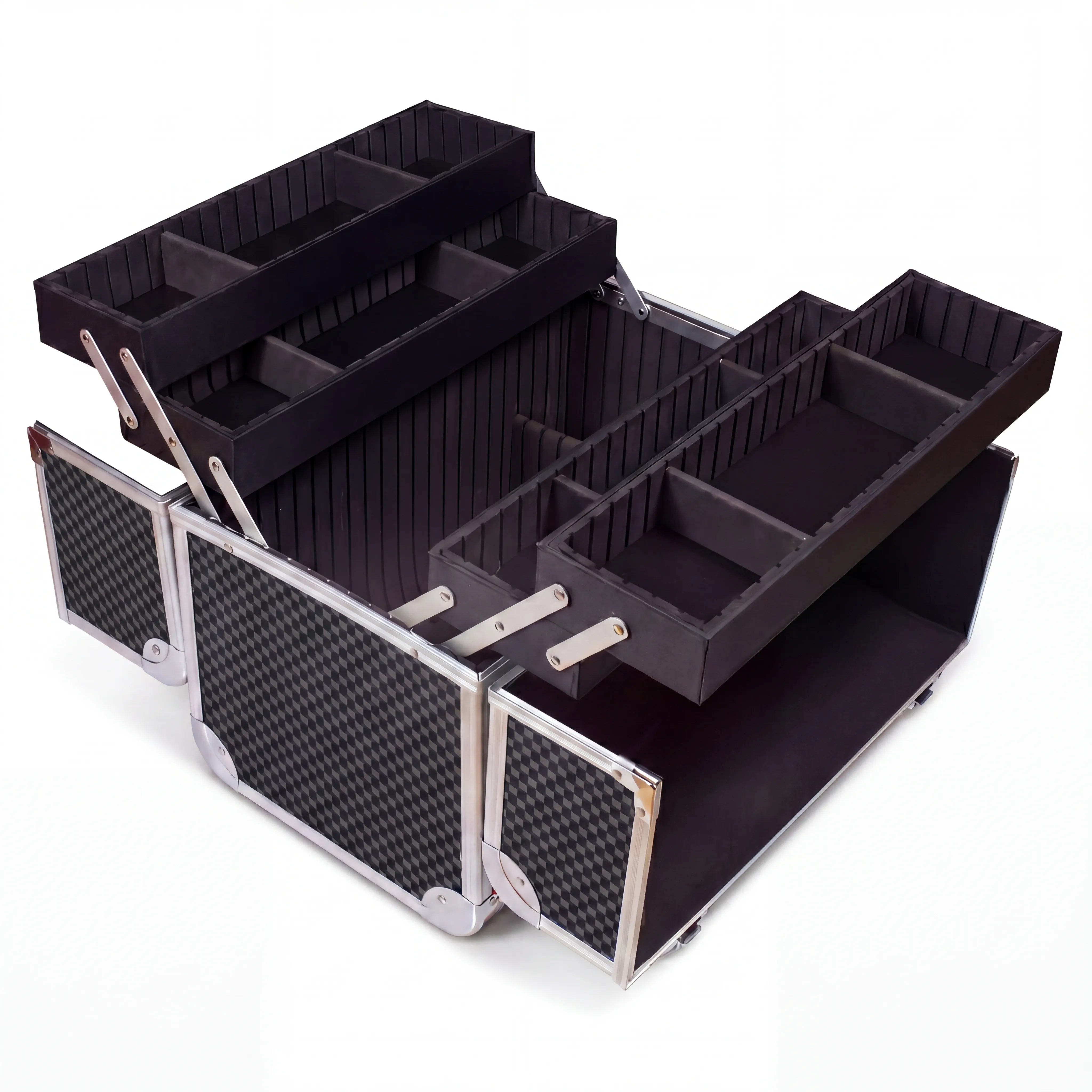 Kosmetikkoffer Aluminium Schwarz Carbon Design