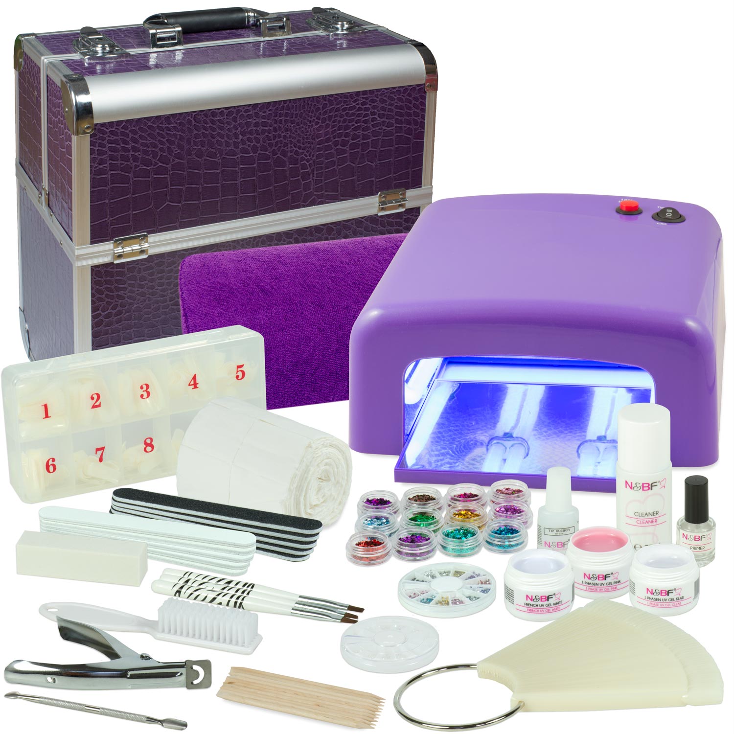 Nails and Beauty Factory Mobiles Nagelstudio Mega Starter Set Lila Crocos Design 2018