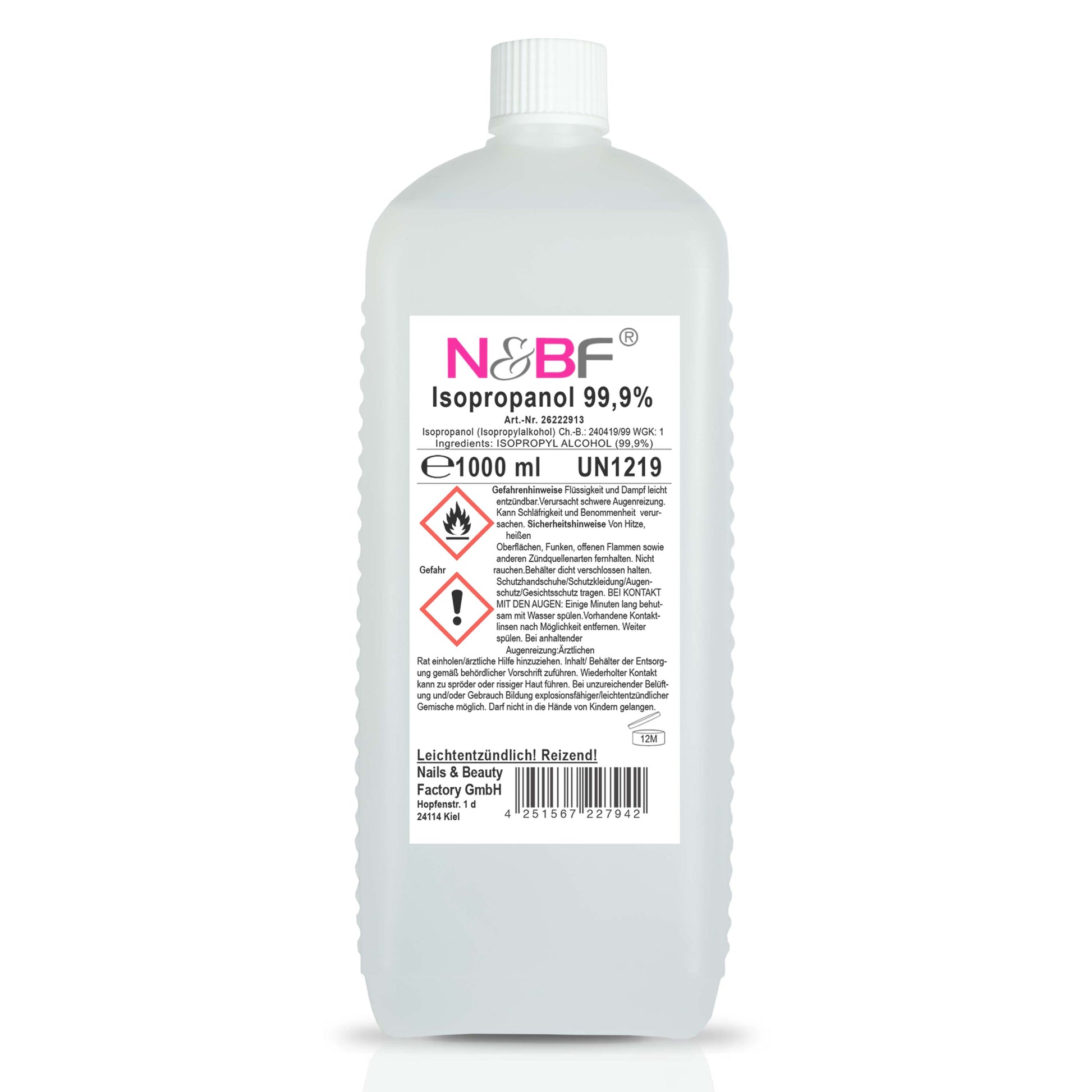 Nails and Beauty Factory Nagel cleaner 1000ml 1 Liter 99P ISO 2019