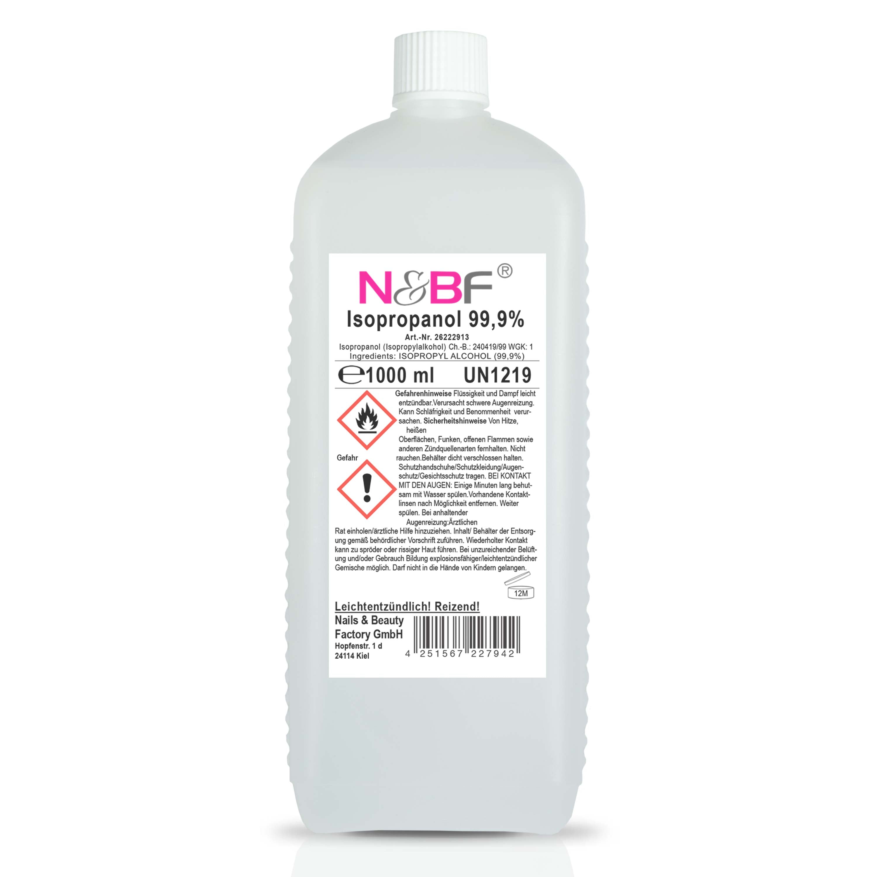 Nails and Beauty Factory Nagel cleaner 1000ml 1 Liter 99P ISO 2019
