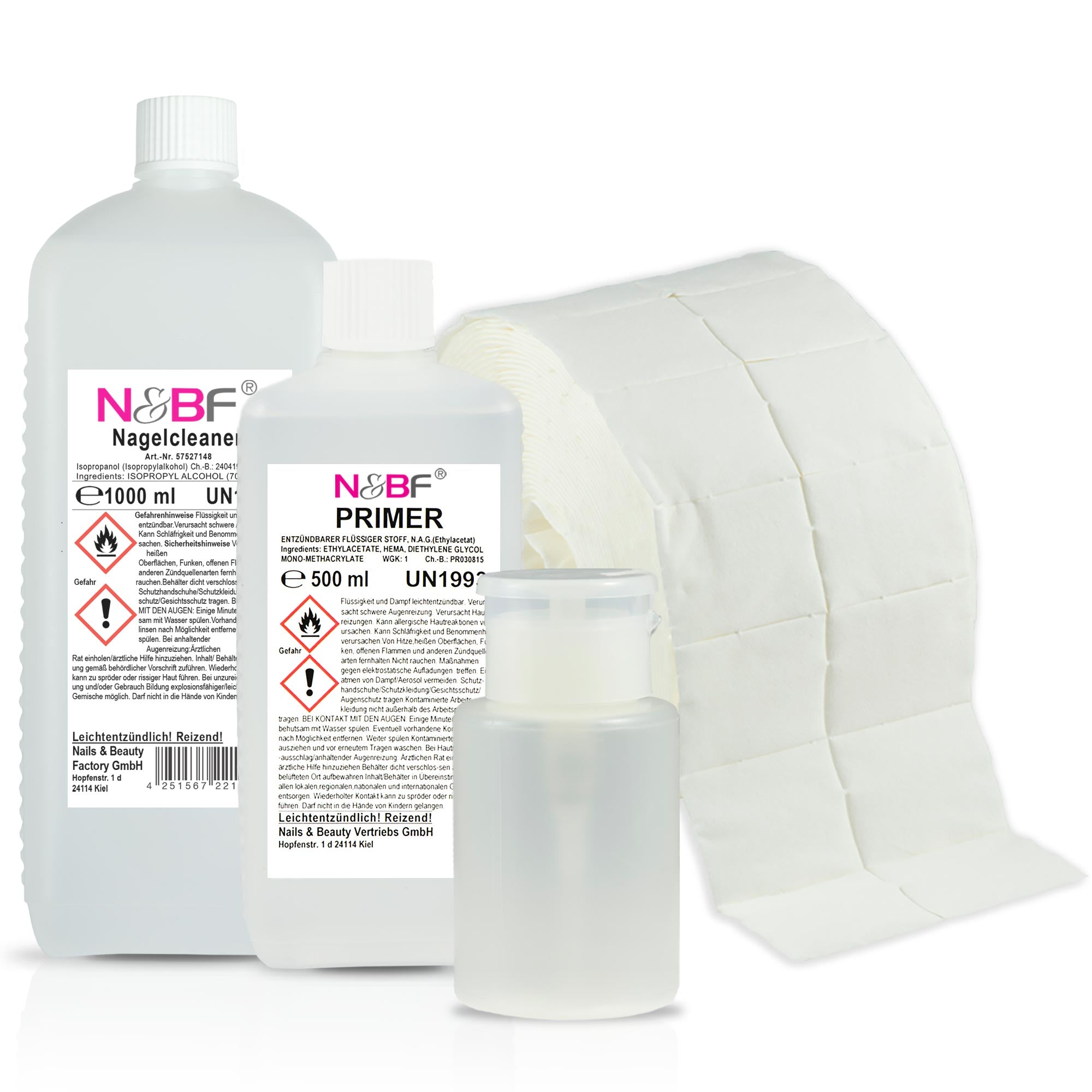 Nails and Beauty Factory Nagelcleaner Cleaner Haftervermittler Primer Zelletten Set Weiss5dd2adbd8745e