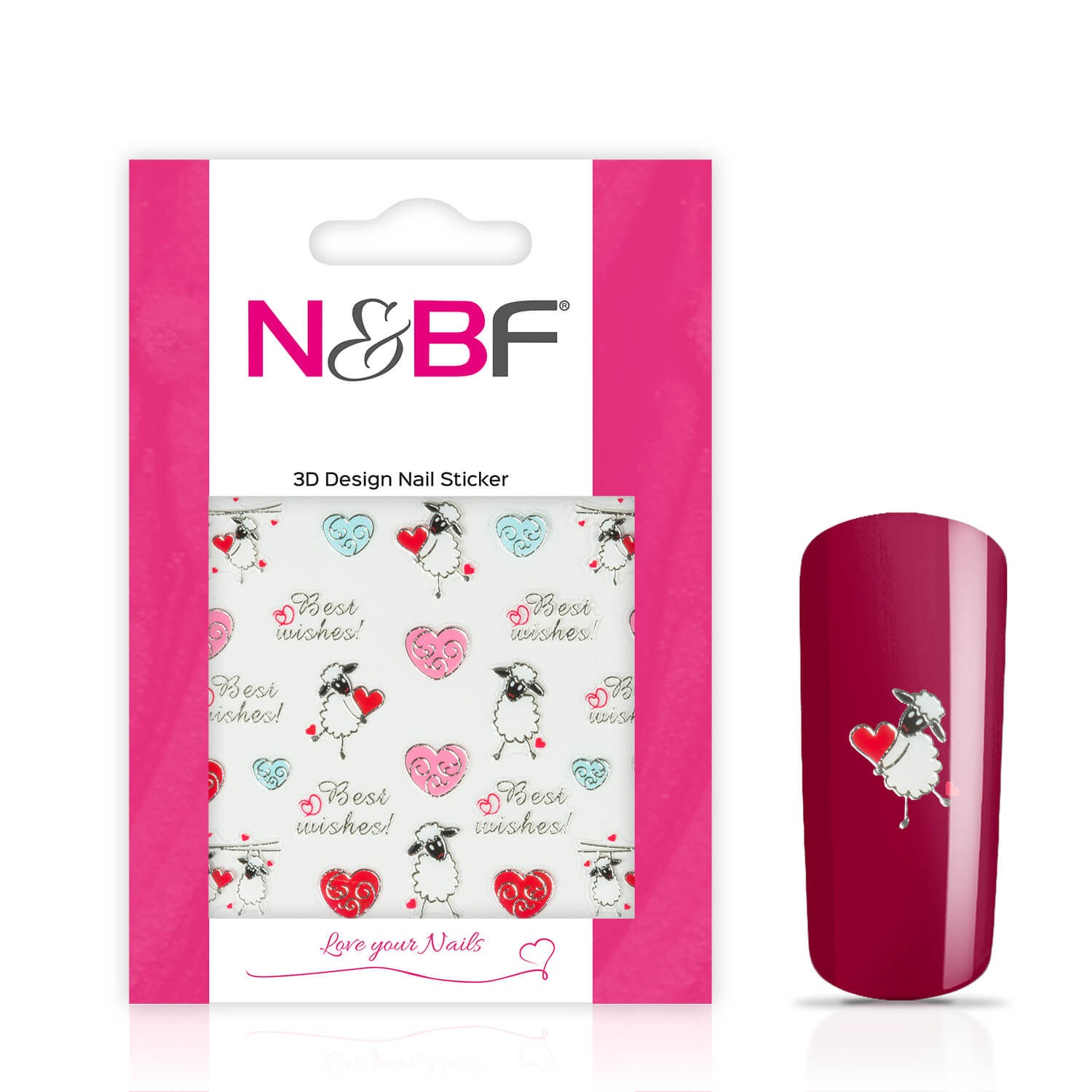 Nails and Beauty Factory Nagelsticker Best wishes Silver 123647534