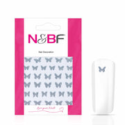 Nails and Beauty Factory Nagelsticker Glitter Silver Butterflys 1