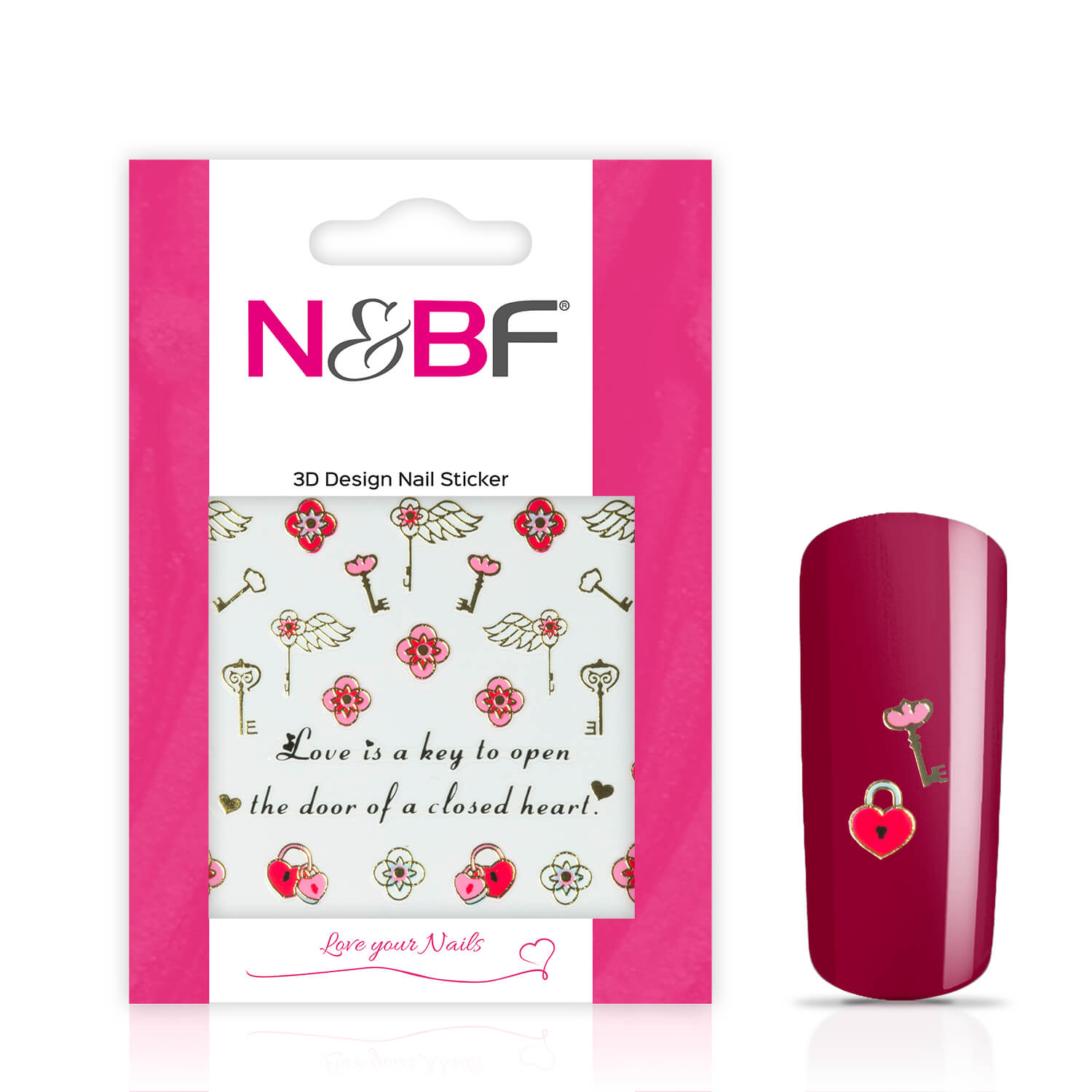 Nails and Beauty Factory Nagelsticker Lovely Keys Gold 123646939