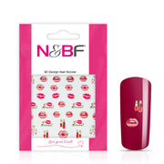 Nails and Beauty Factory Nagelsticker Red Lips Gold 123646425