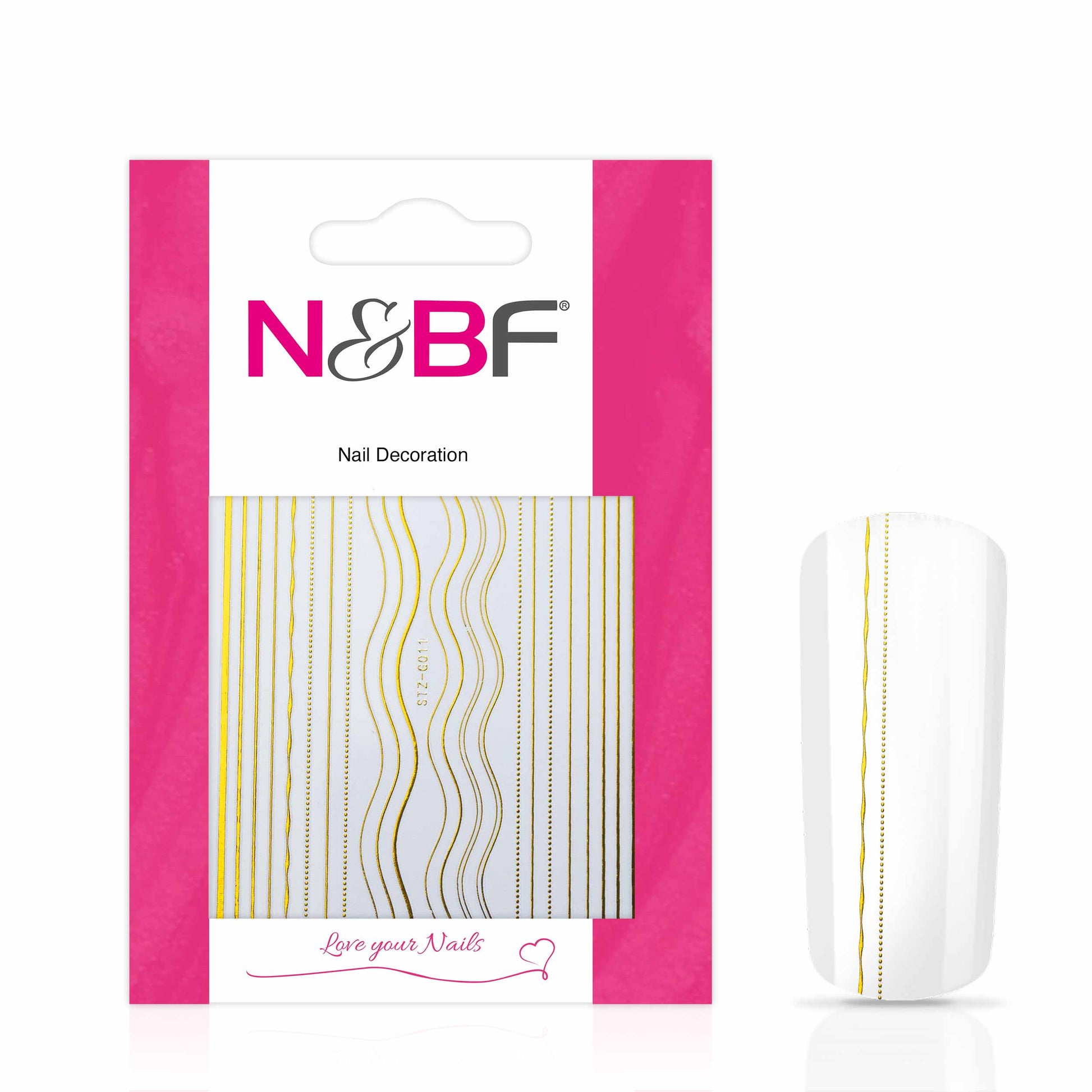 Nails and Beauty Factory Nagelsticker Stripes Chain Gold 1