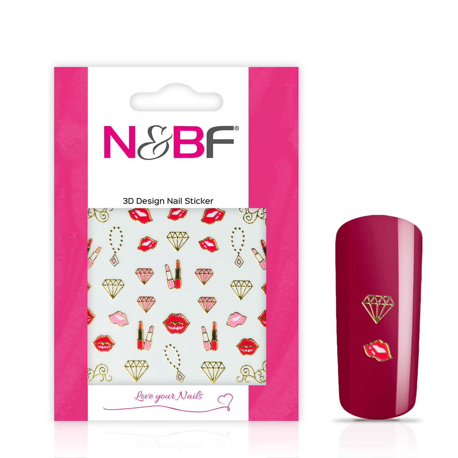 Nails and Beauty Factory Nagelsticker Sweet Diamonds Gold 123647469