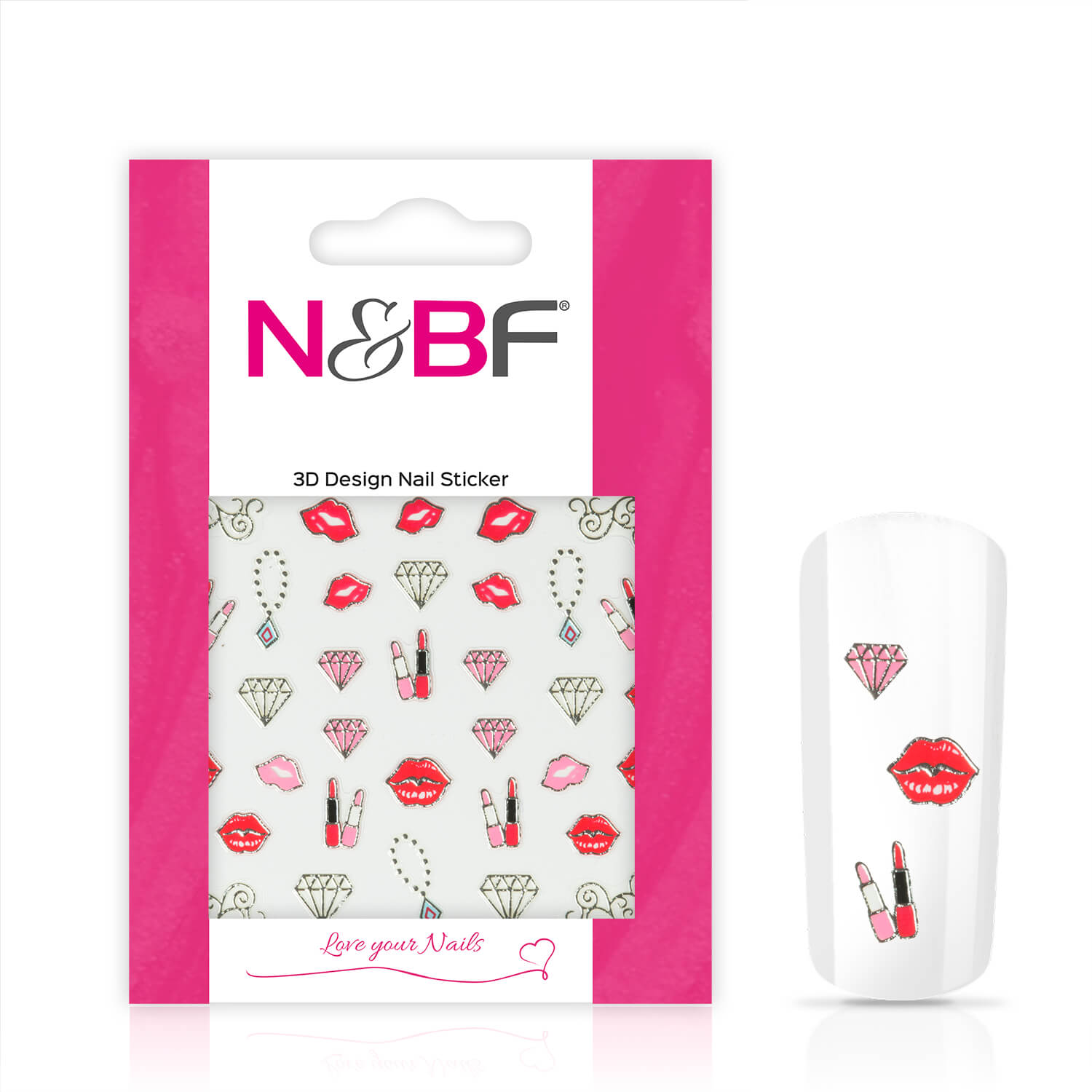 Nails and Beauty Factory Nagelsticker Sweet Diamonds Silver 123646420