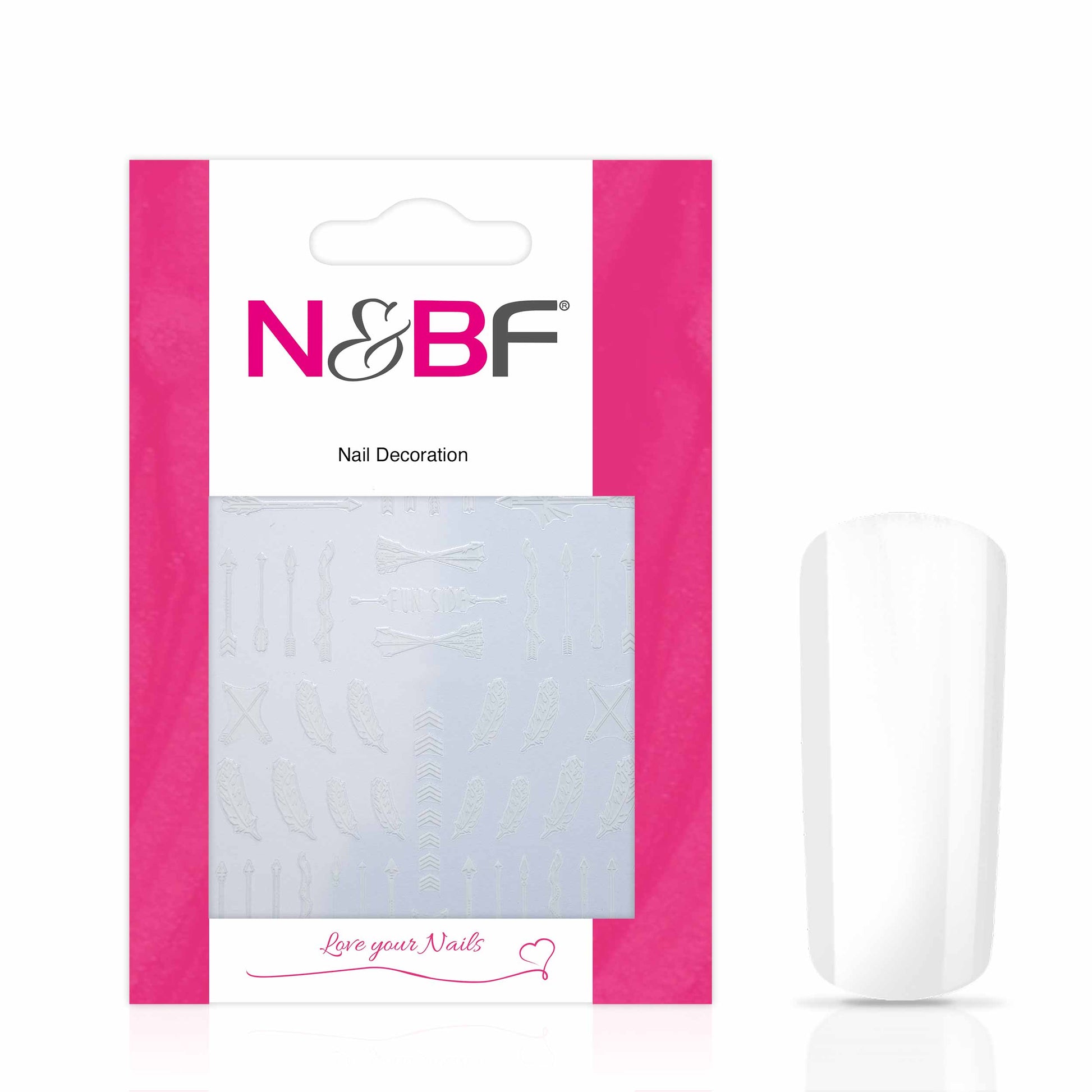 Nails and Beauty Factory Nagelsticker White Feather 1
