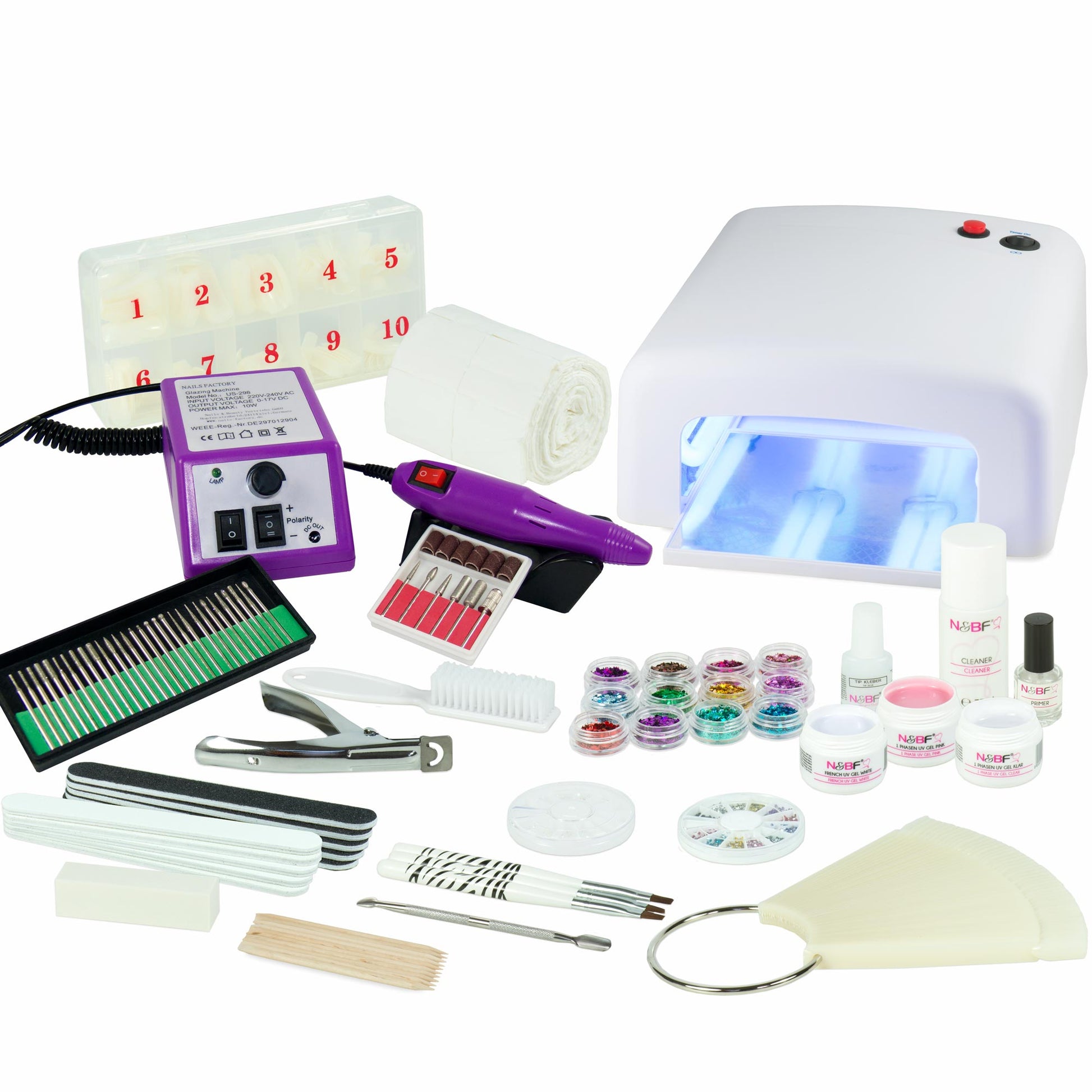Nails and Beauty Factory Nagelstudio Starter Set Nagelfraeser Komplett