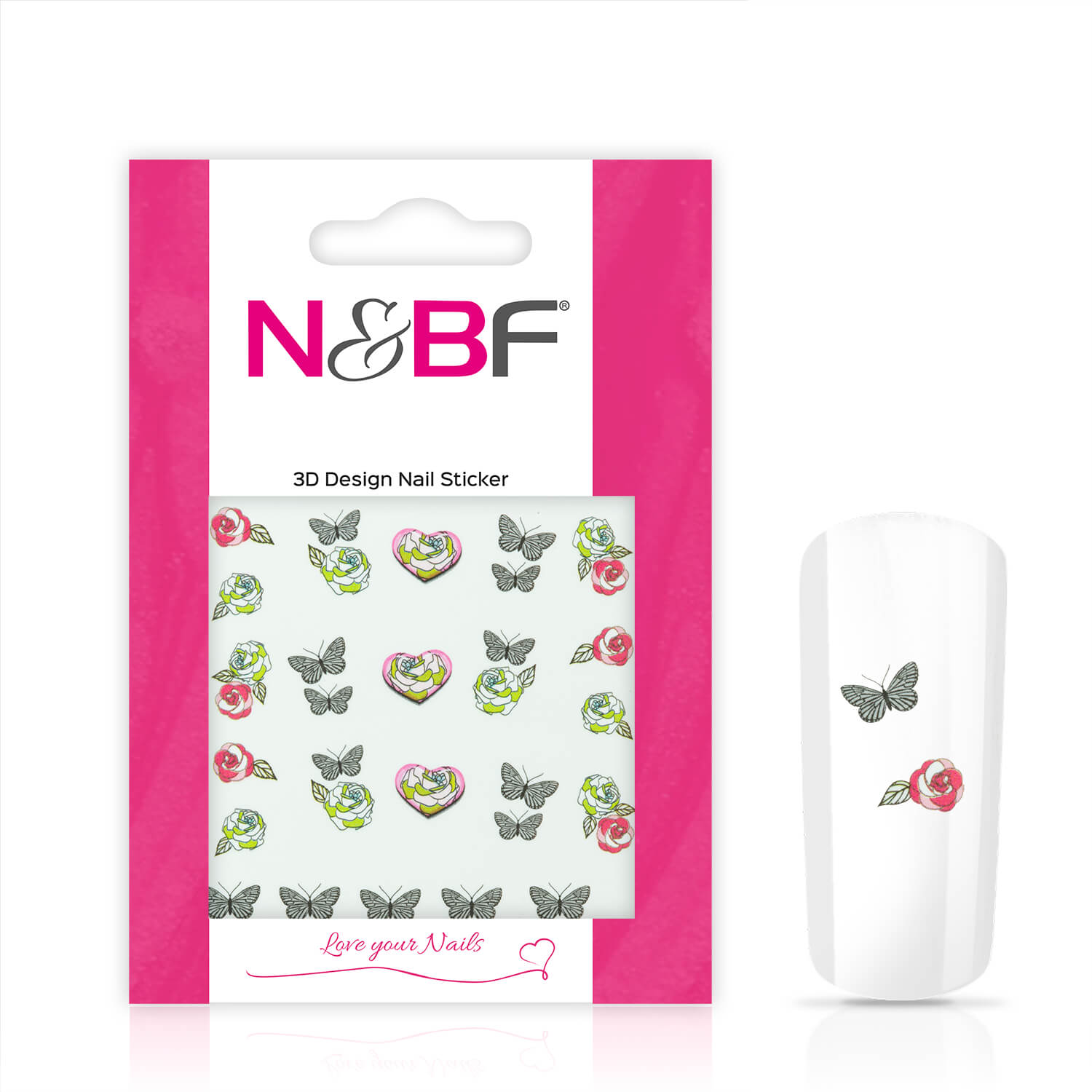 Nails and Beauty Factory Nail Tattoos Rose and Butterfly 123647567